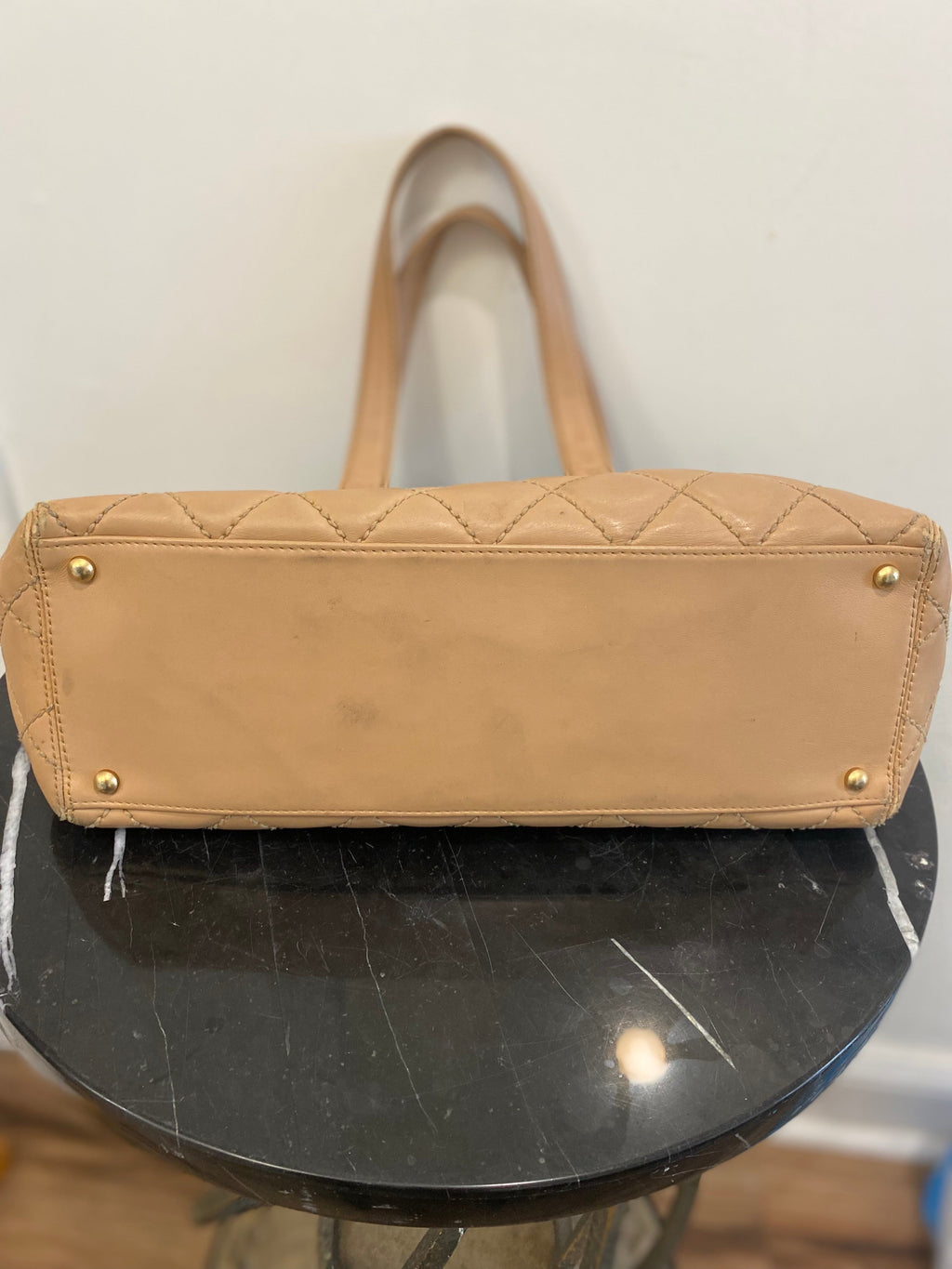 CHANEL QUILTED LAMBSKIN LEATHER WILD STITCH TOTE
