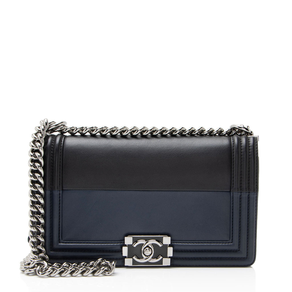 Chanel Bicolor Calfskin Old Medium Boy Bag