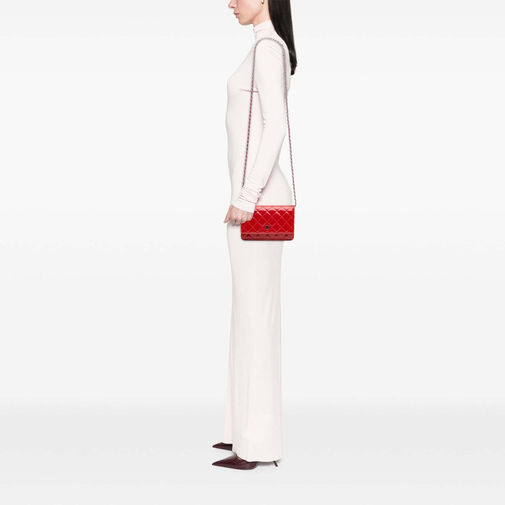 Chanel Bicolor Classic Patent Wallet On Chain