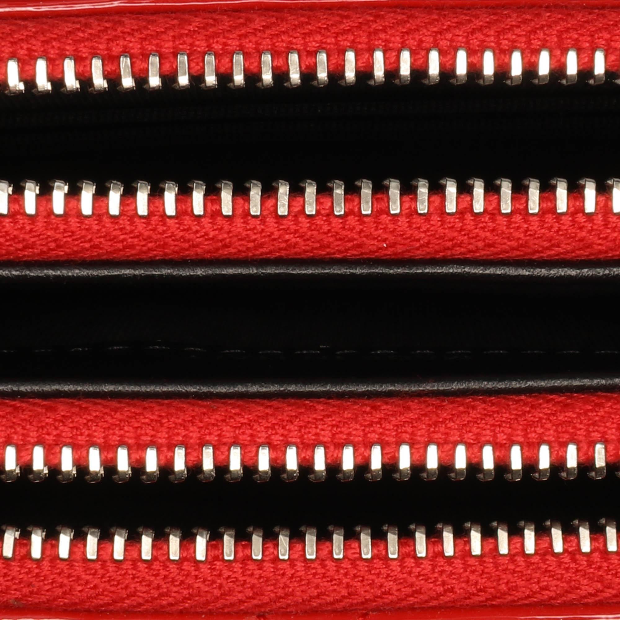 Chanel Bicolor Patent Double Zip Wallet on Chain