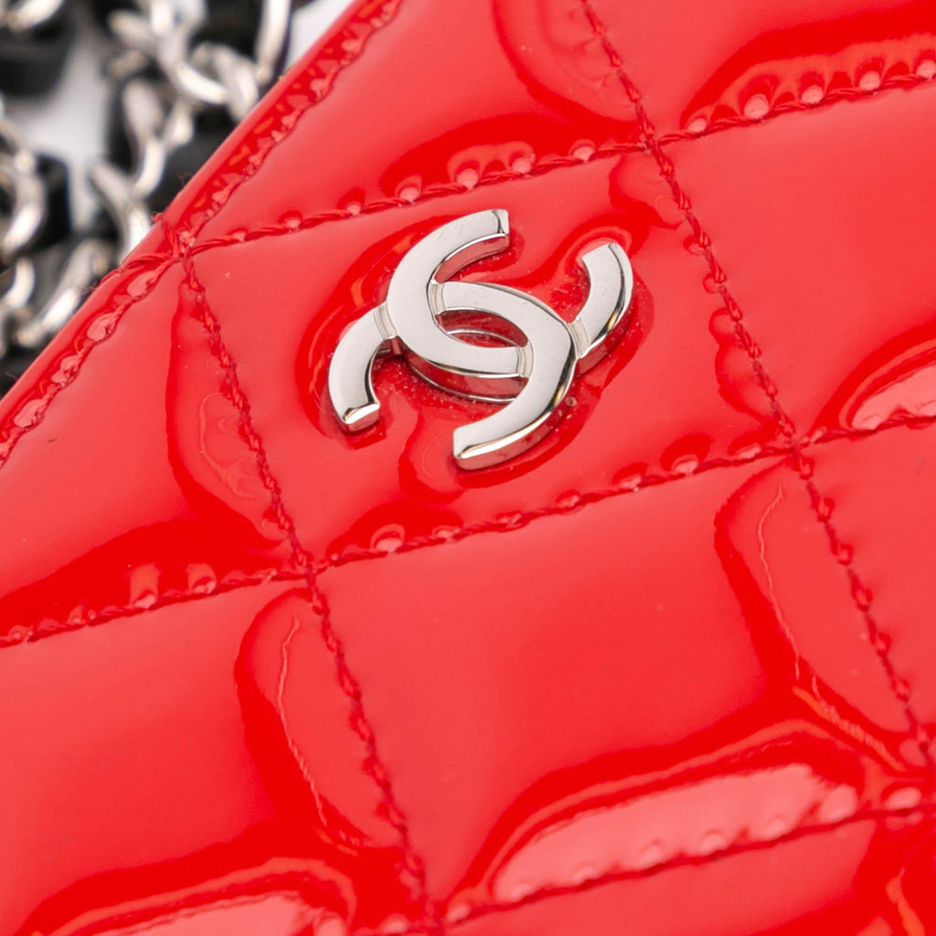 Chanel Bicolor Patent Double Zip Wallet on Chain