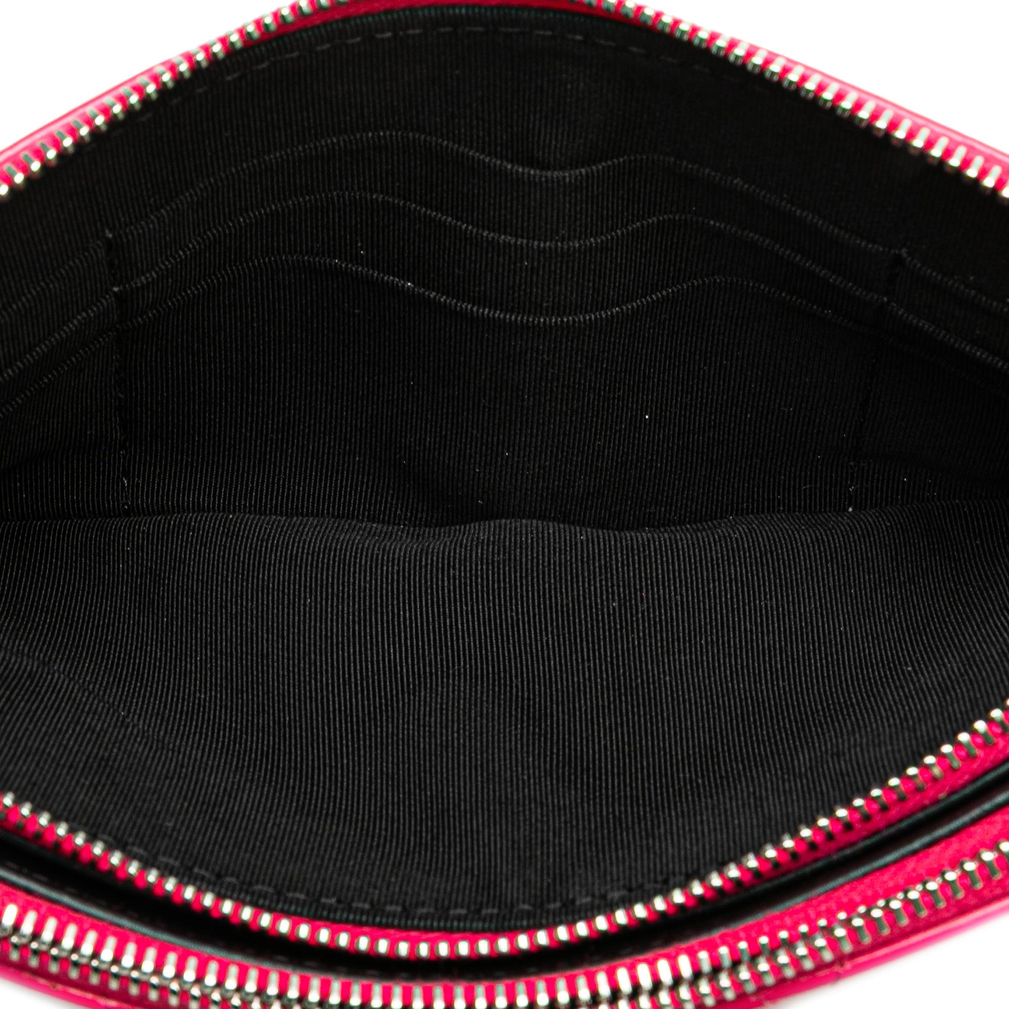 Chanel Bicolor Patent Double Zip Wallet on Chain