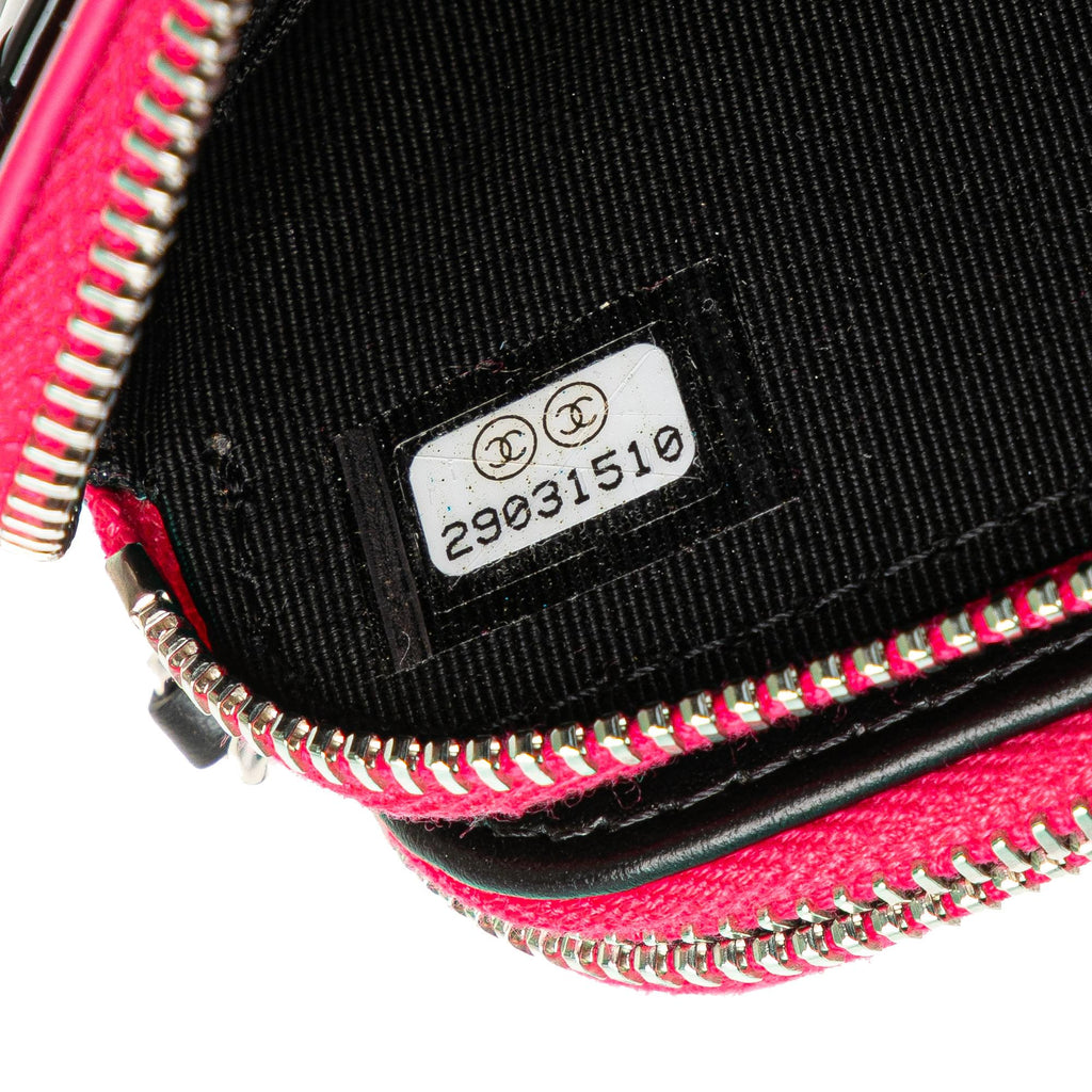Chanel Bicolor Patent Double Zip Wallet on Chain