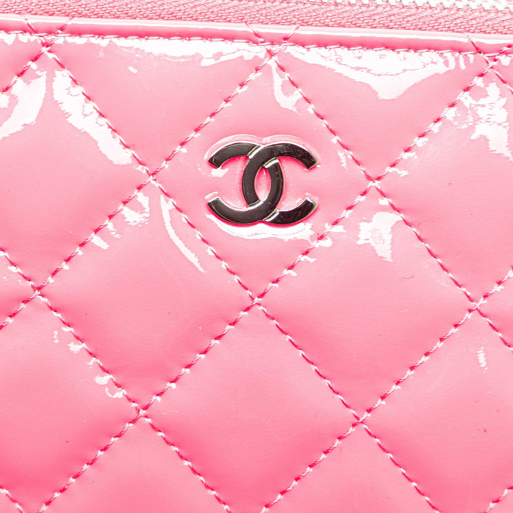 Chanel Bicolor Patent Double Zip Wallet on Chain