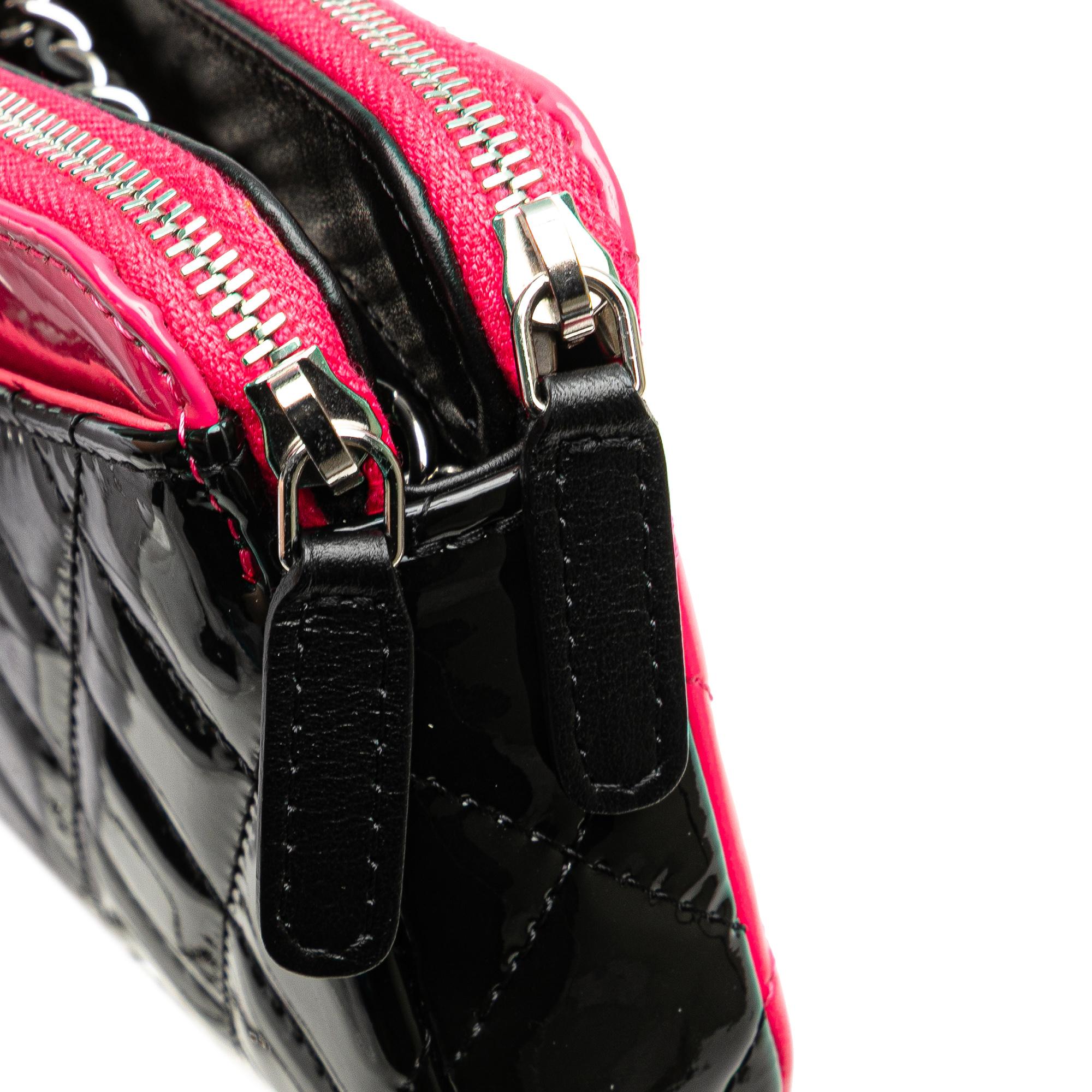 Chanel Bicolor Patent Double Zip Wallet on Chain