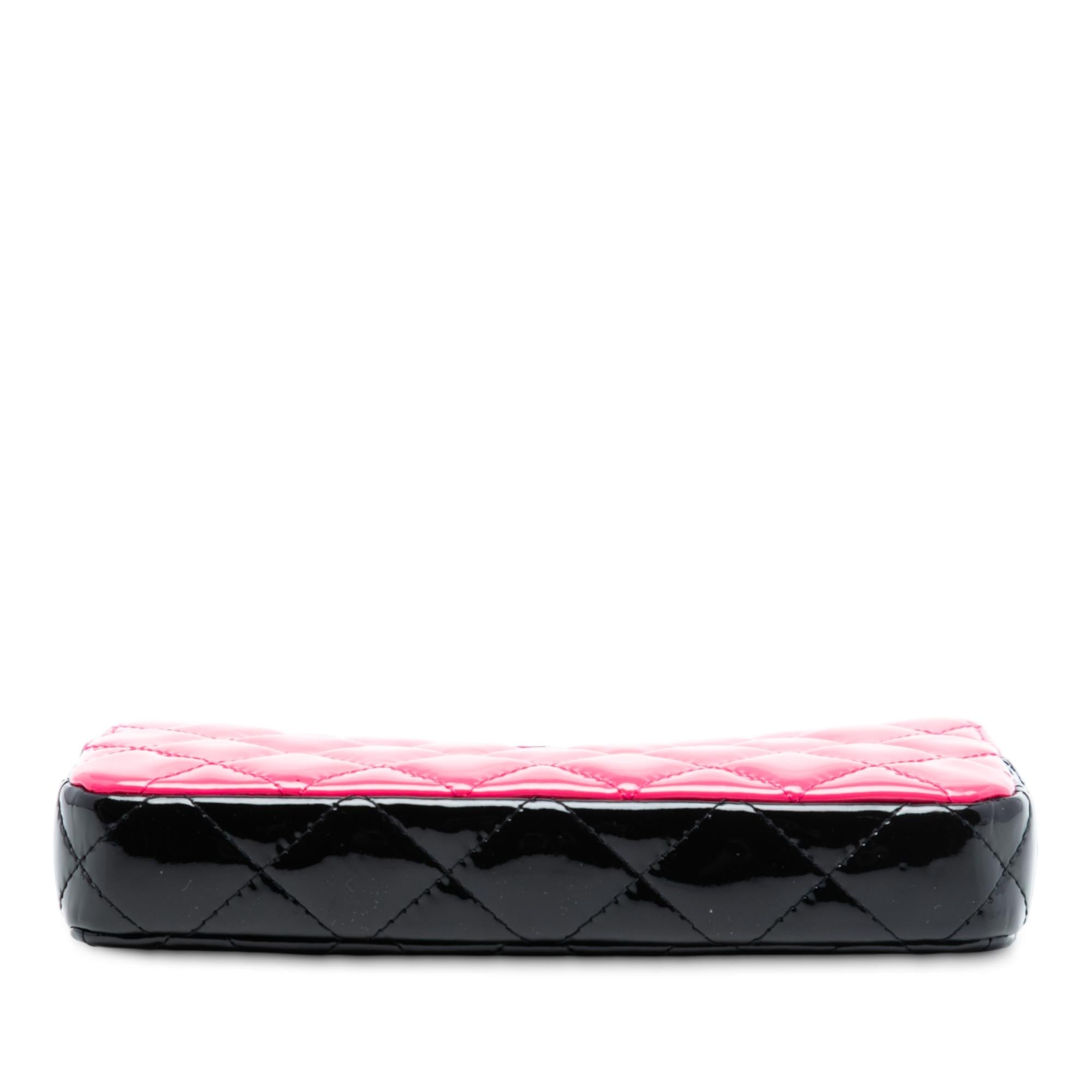 Chanel Bicolor Patent Double Zip Wallet on Chain