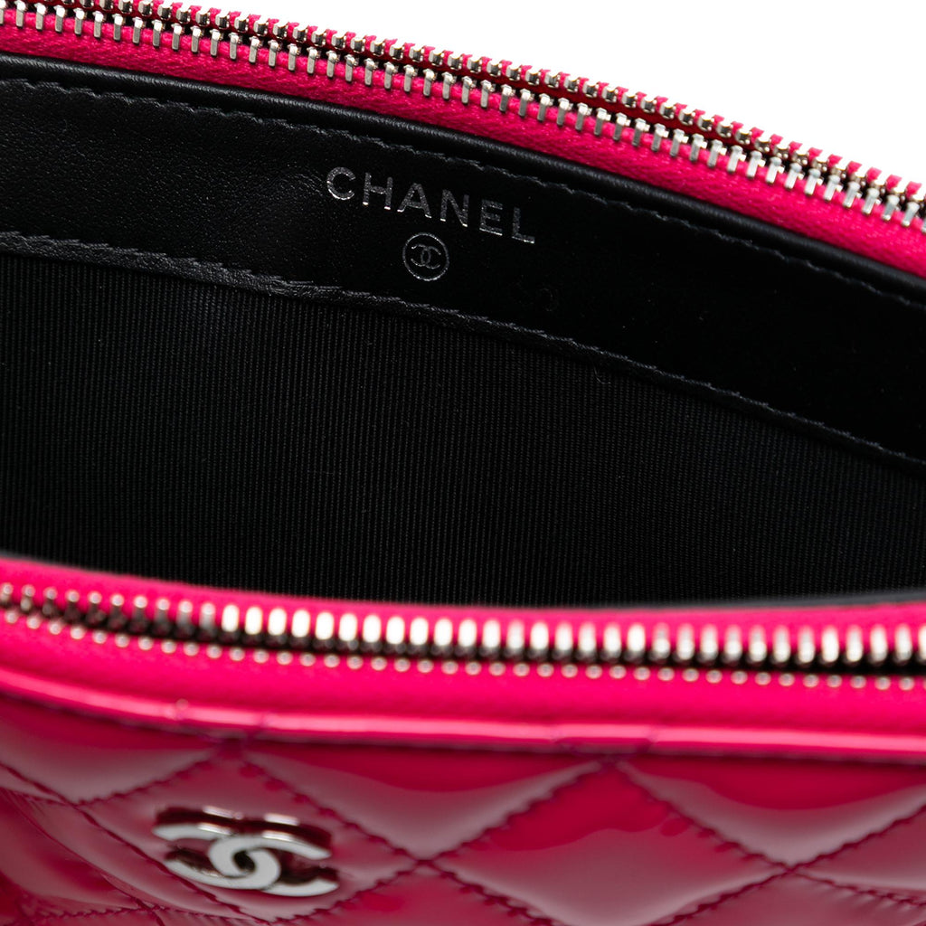 Chanel Bicolor Patent Double Zip Wallet on Chain