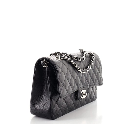 CHANEL Classic Double Flap Bag Quilted Caviar Medium