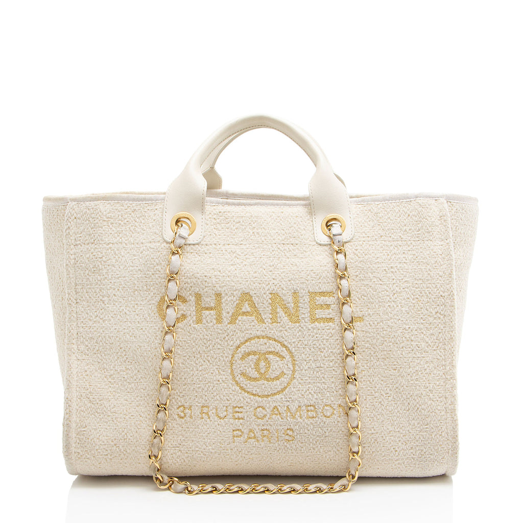 Chanel Boucle Lurex Deauville Medium Tote