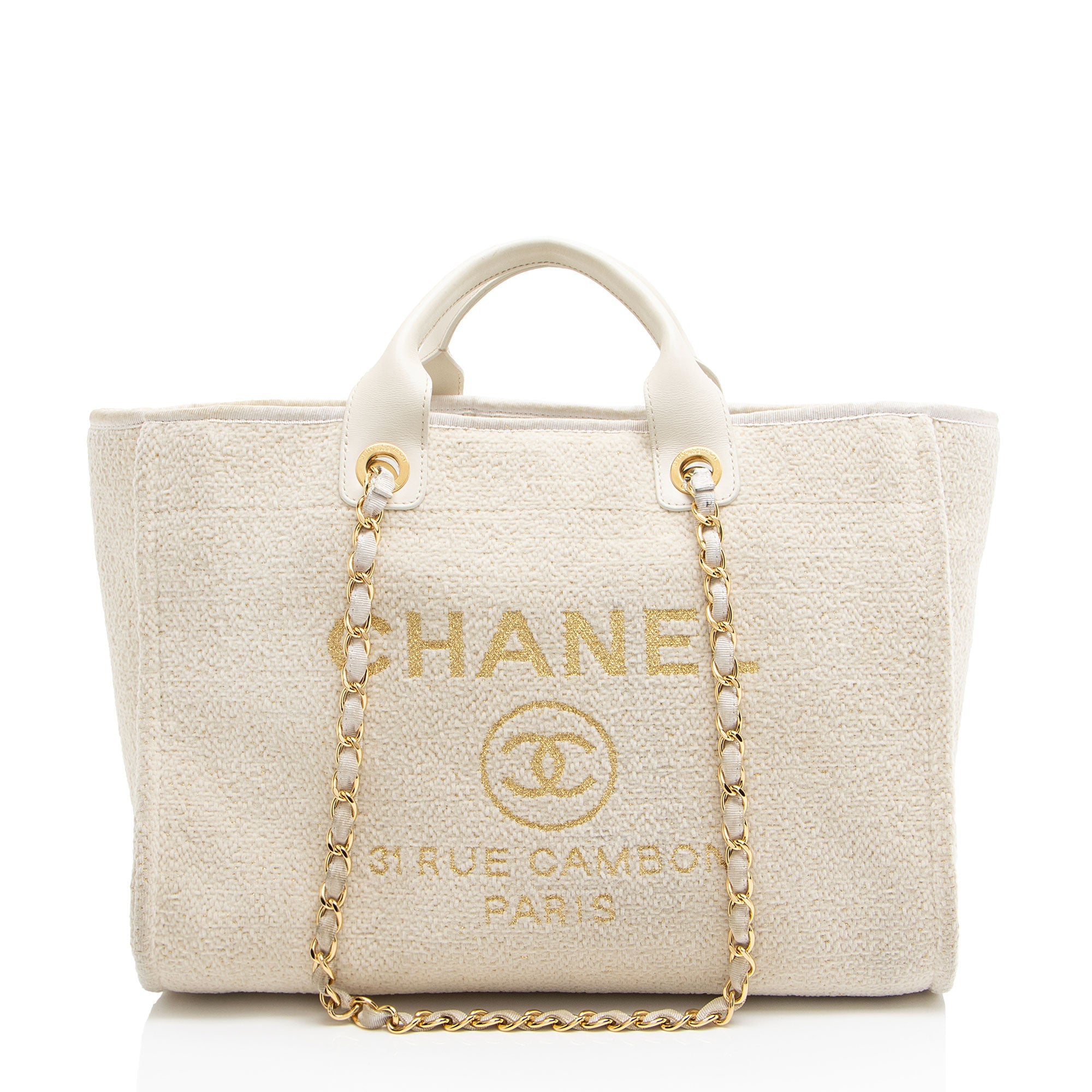 Chanel Boucle Lurex Deauville Medium Tote