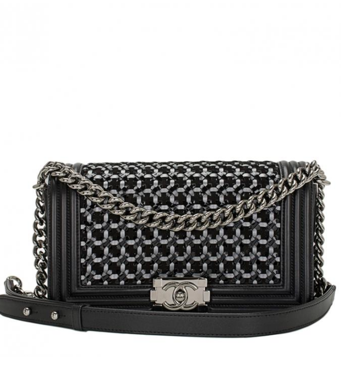 CHANEL BRAIDED BOY LAMBSKIN FLAP BAG