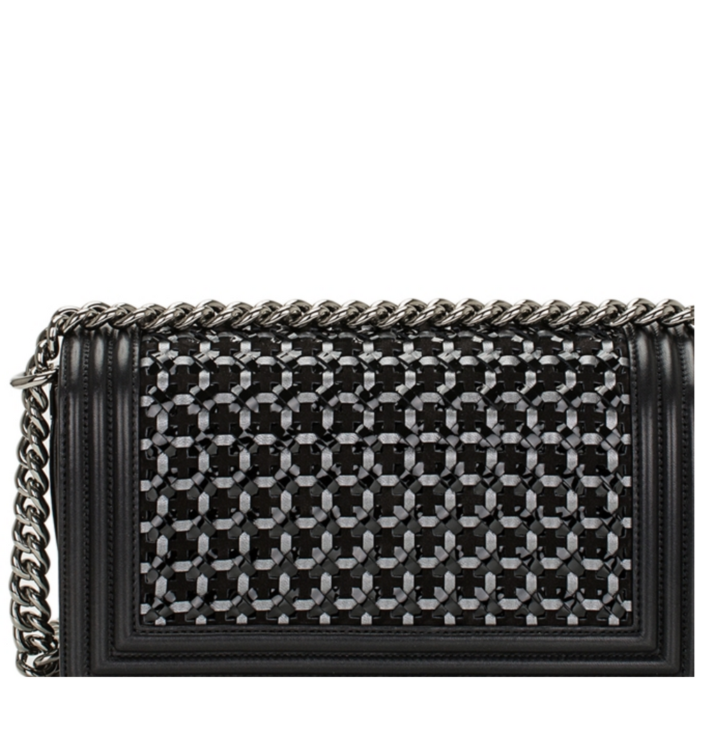 CHANEL BRAIDED BOY LAMBSKIN FLAP BAG