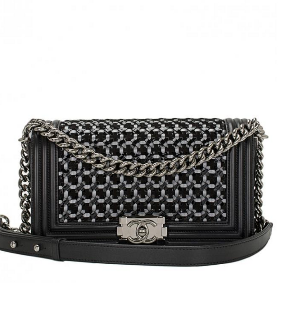 CHANEL BRAIDED BOY LAMBSKIN FLAP BAG