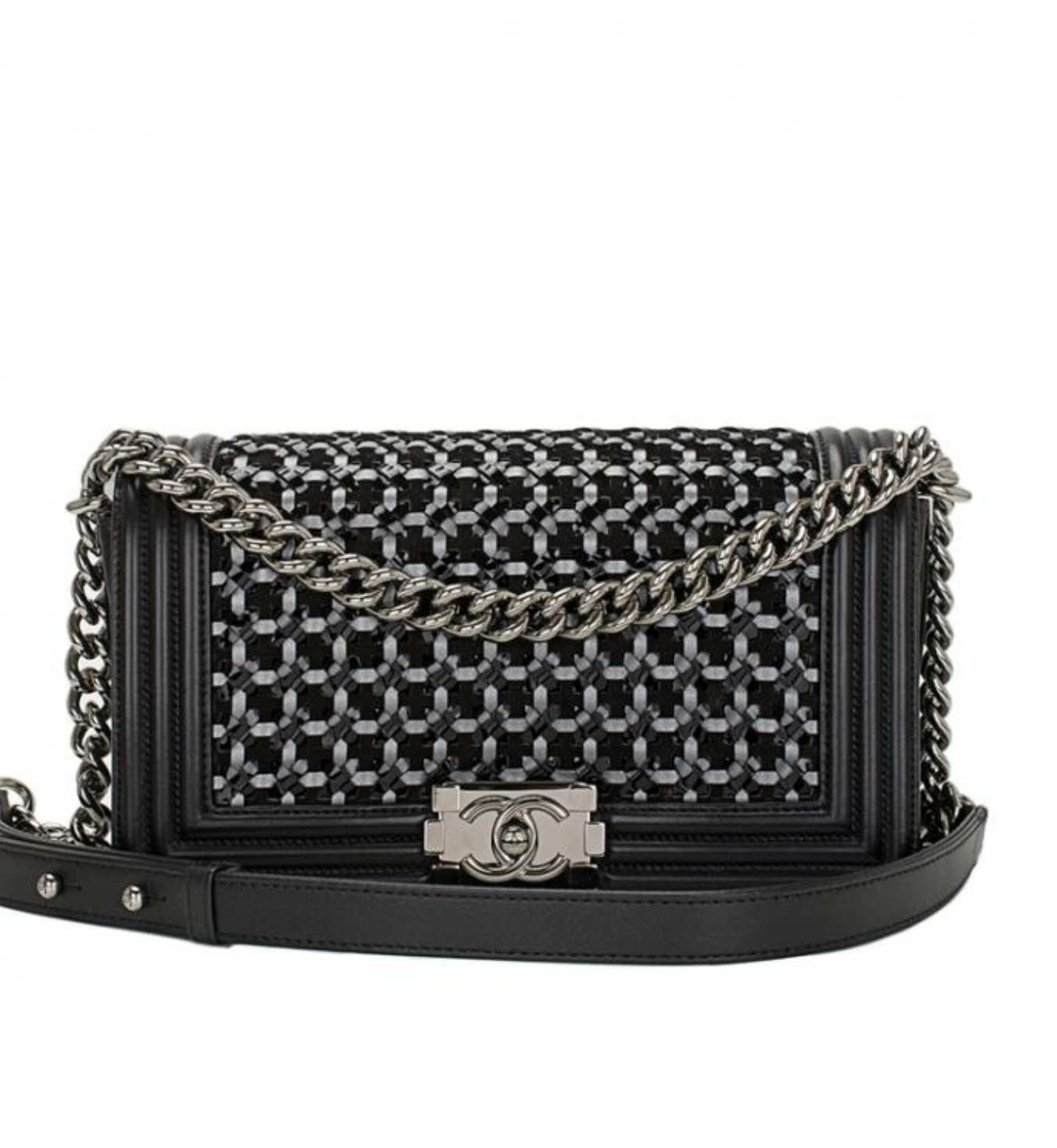 CHANEL BRAIDED BOY LAMBSKIN FLAP BAG