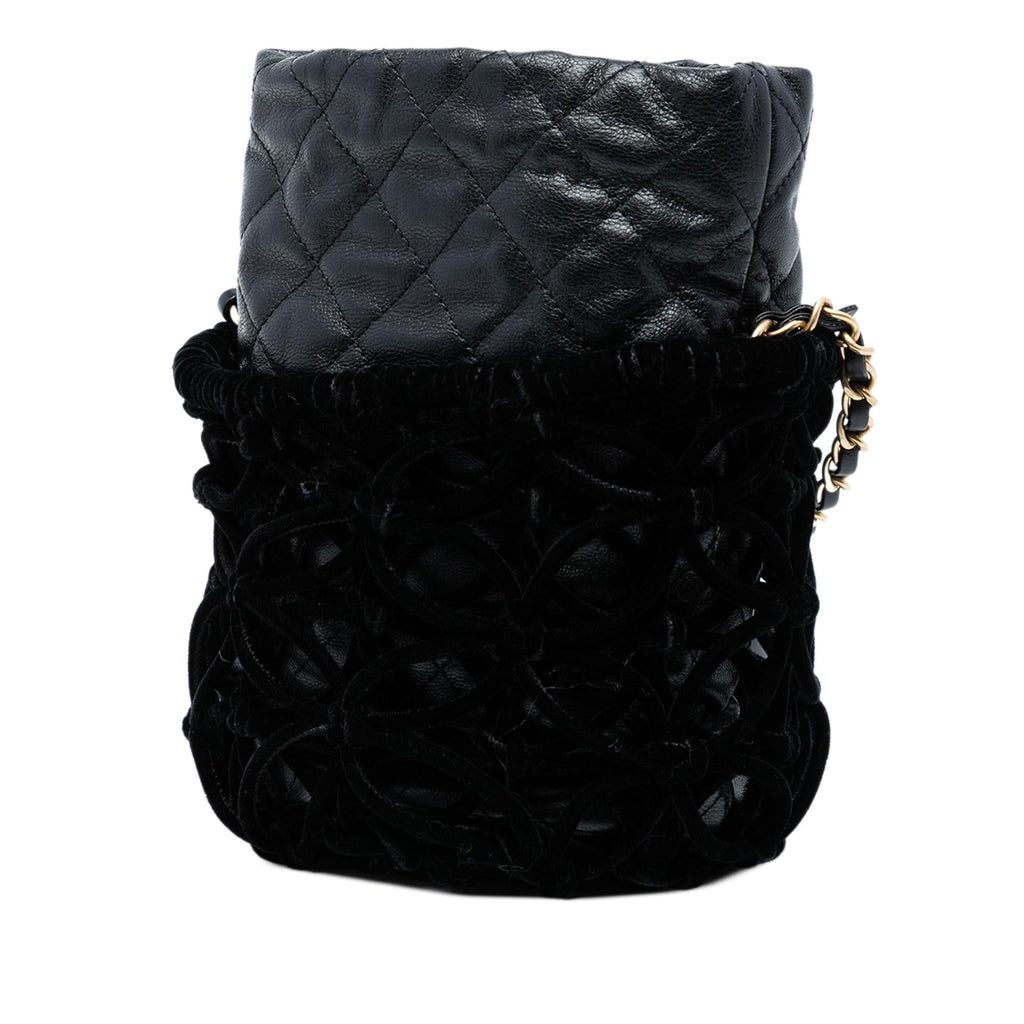 Chanel Braided Velvet Goatskin Drawstring Bucket