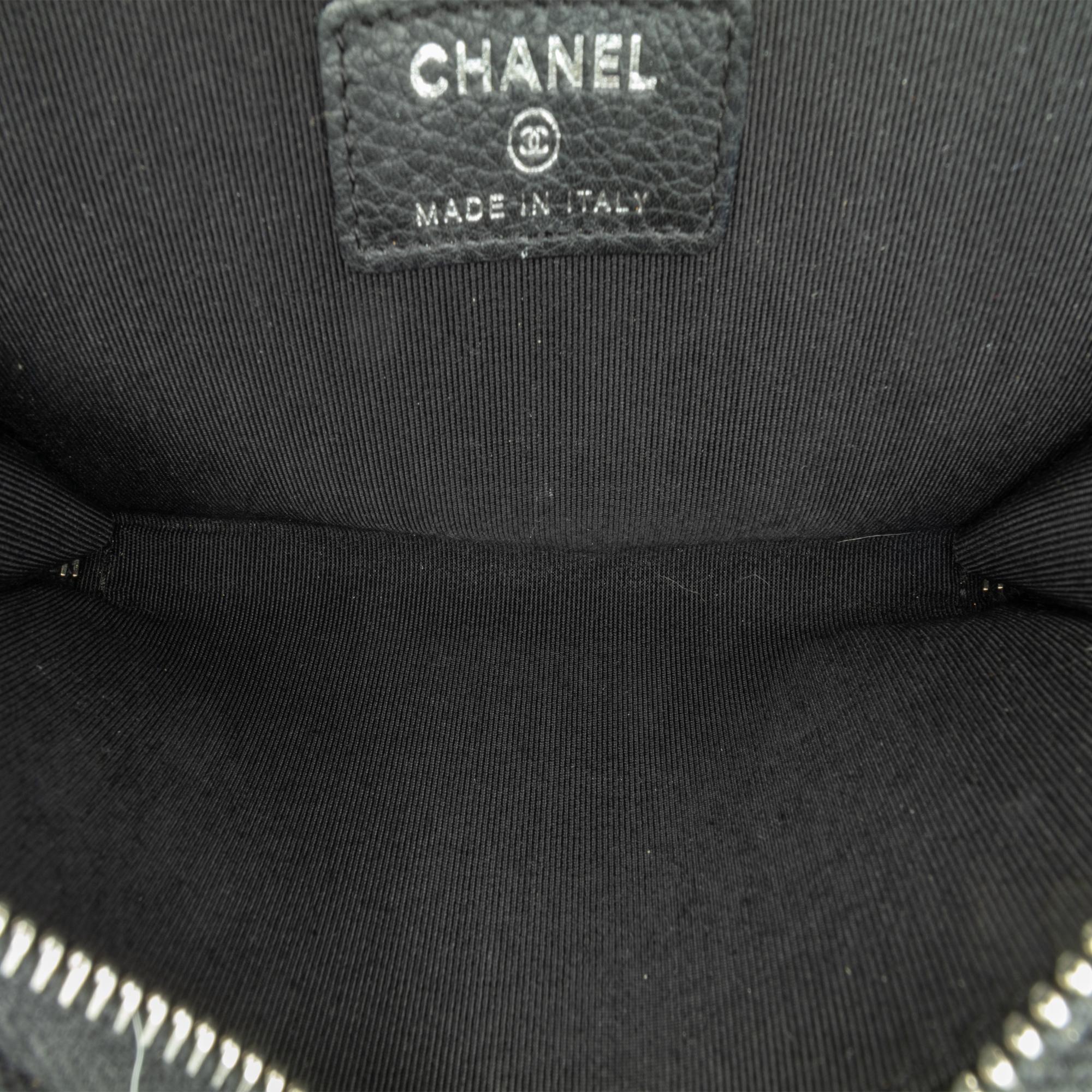 Chanel Bull Leather Studded Zip Wallet