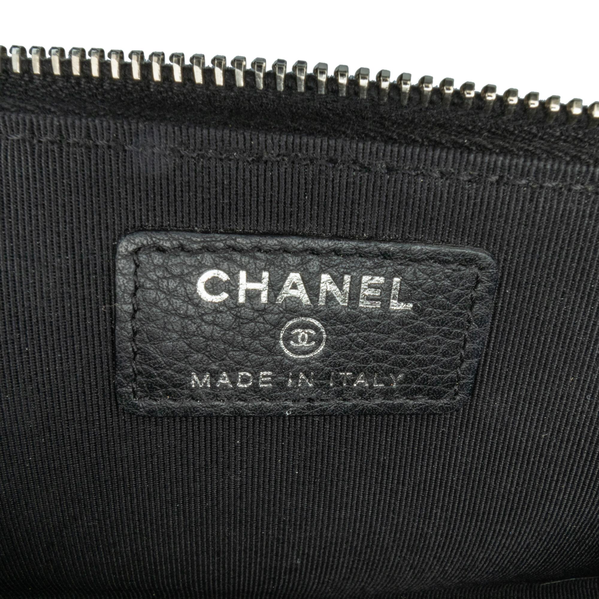 Chanel Bull Leather Studded Zip Wallet