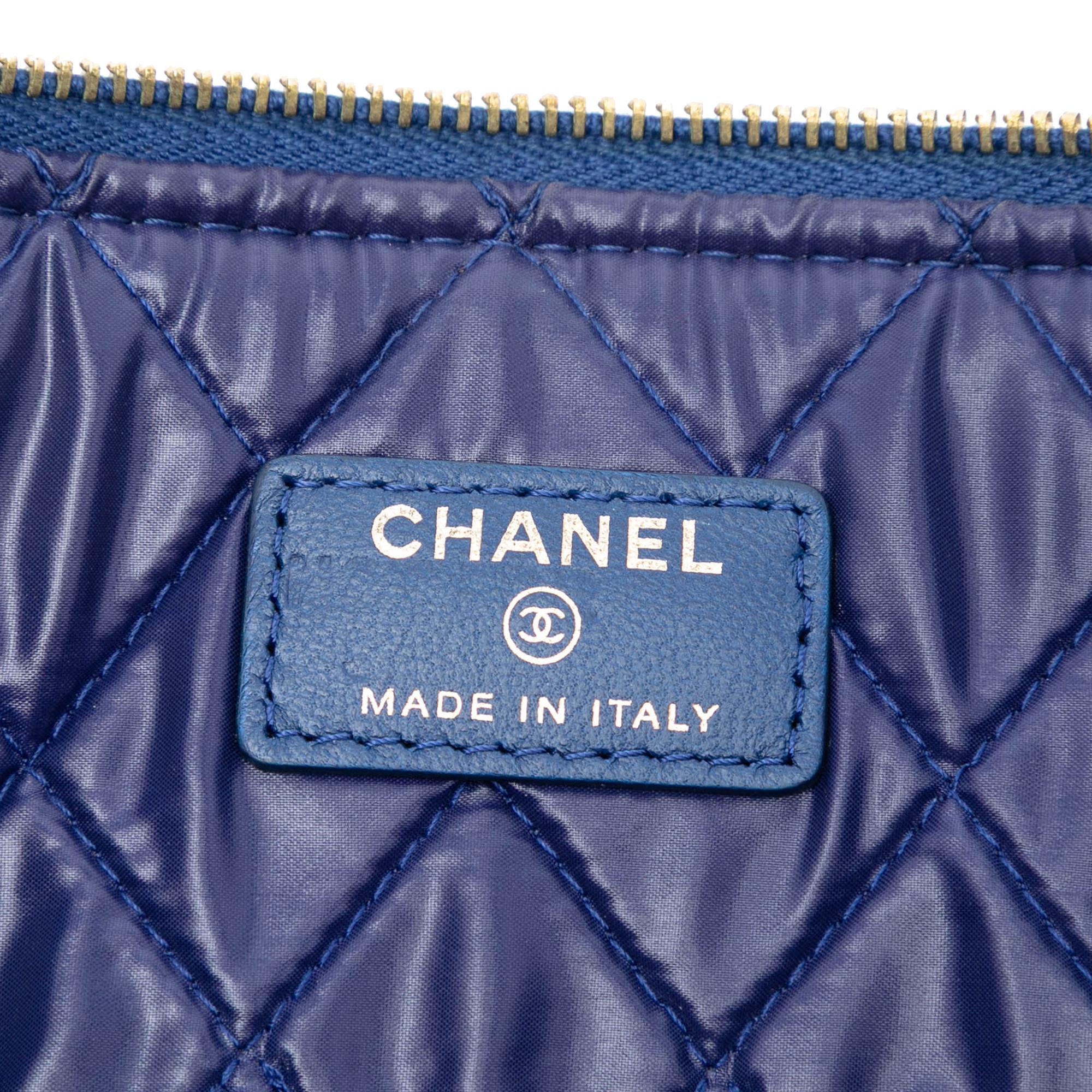 Chanel CC Bi Quilted Lambskin O Case Clutch