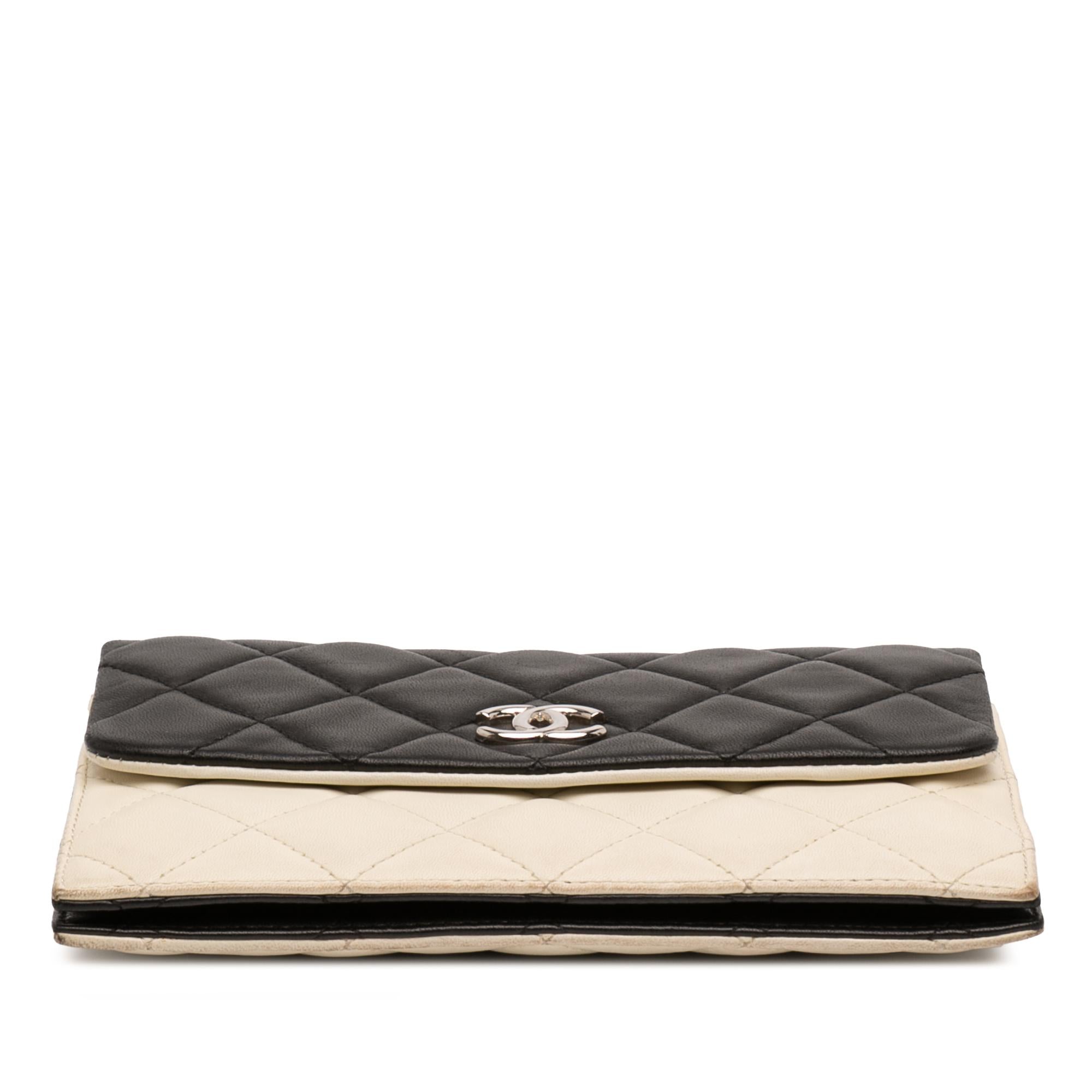Chanel CC Bicolor Quilted Lambskin Double Sided Wallet on Chain