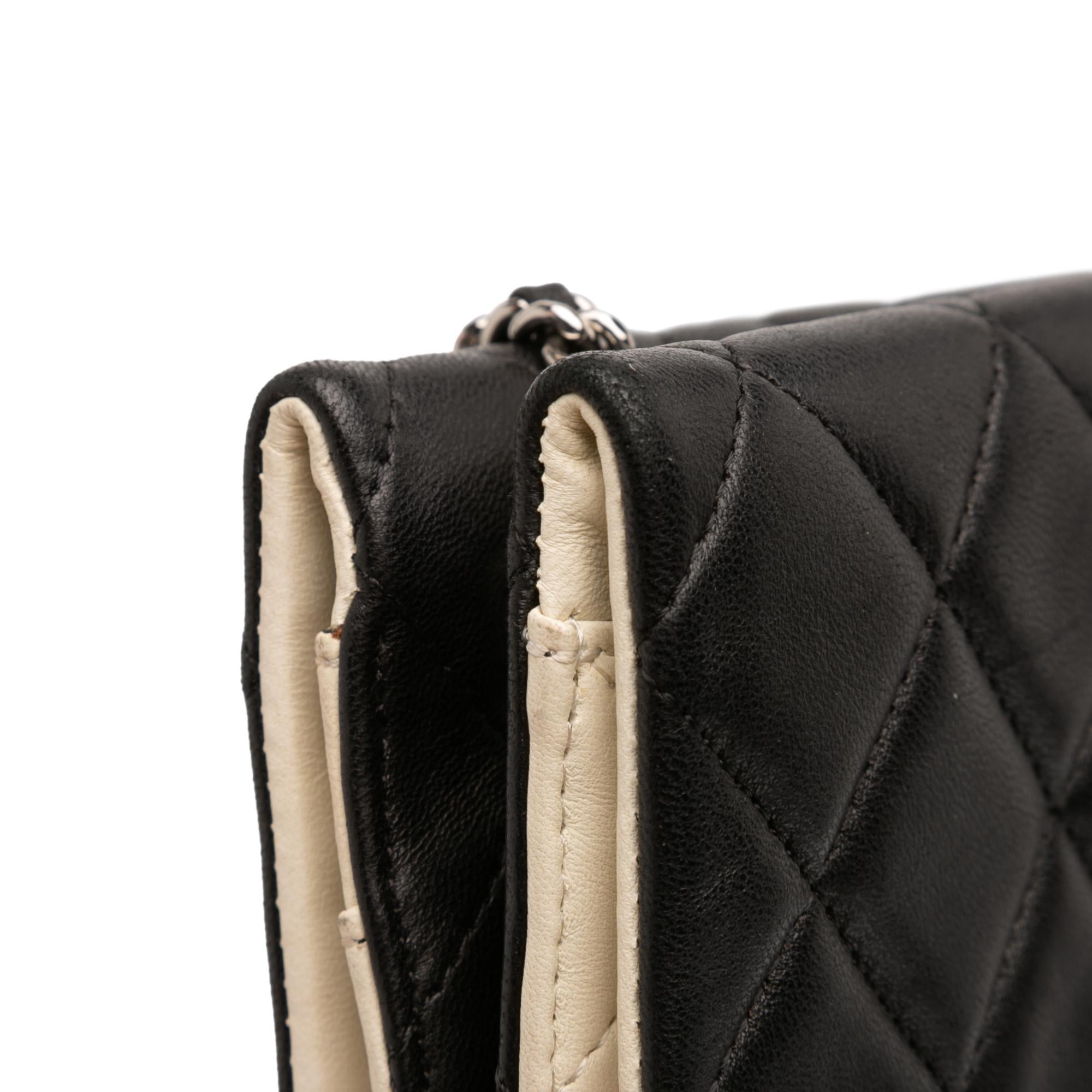 Chanel CC Bicolor Quilted Lambskin Double Sided Wallet on Chain