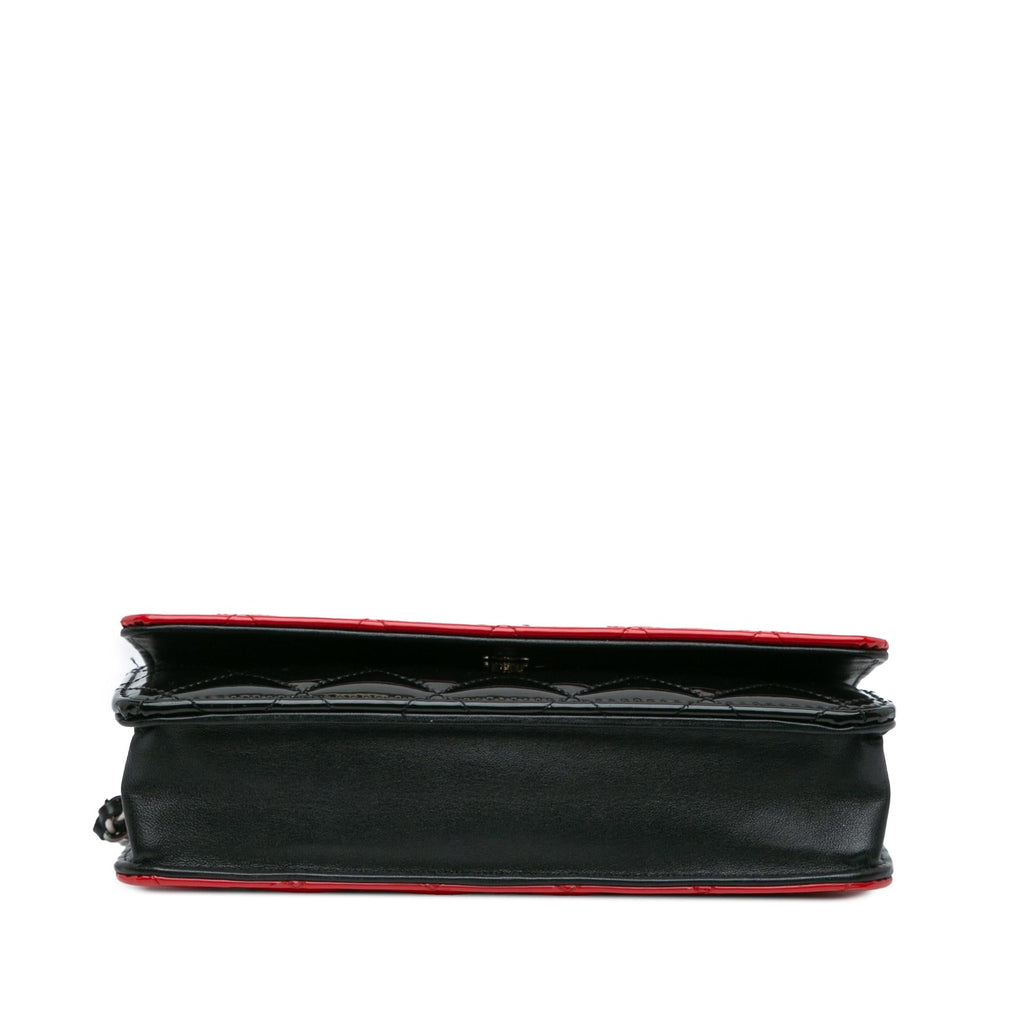 Chanel CC Bicolor Quilted Patent Wallet on Chain