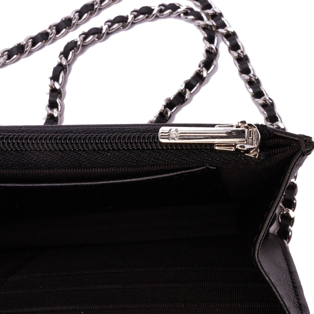 Chanel CC Bicolor Quilted Patent Wallet on Chain
