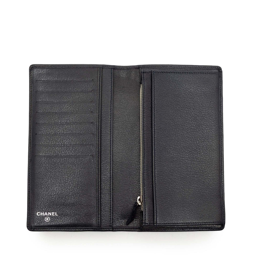 Chanel CC Calfskin Camellia Long Wallet