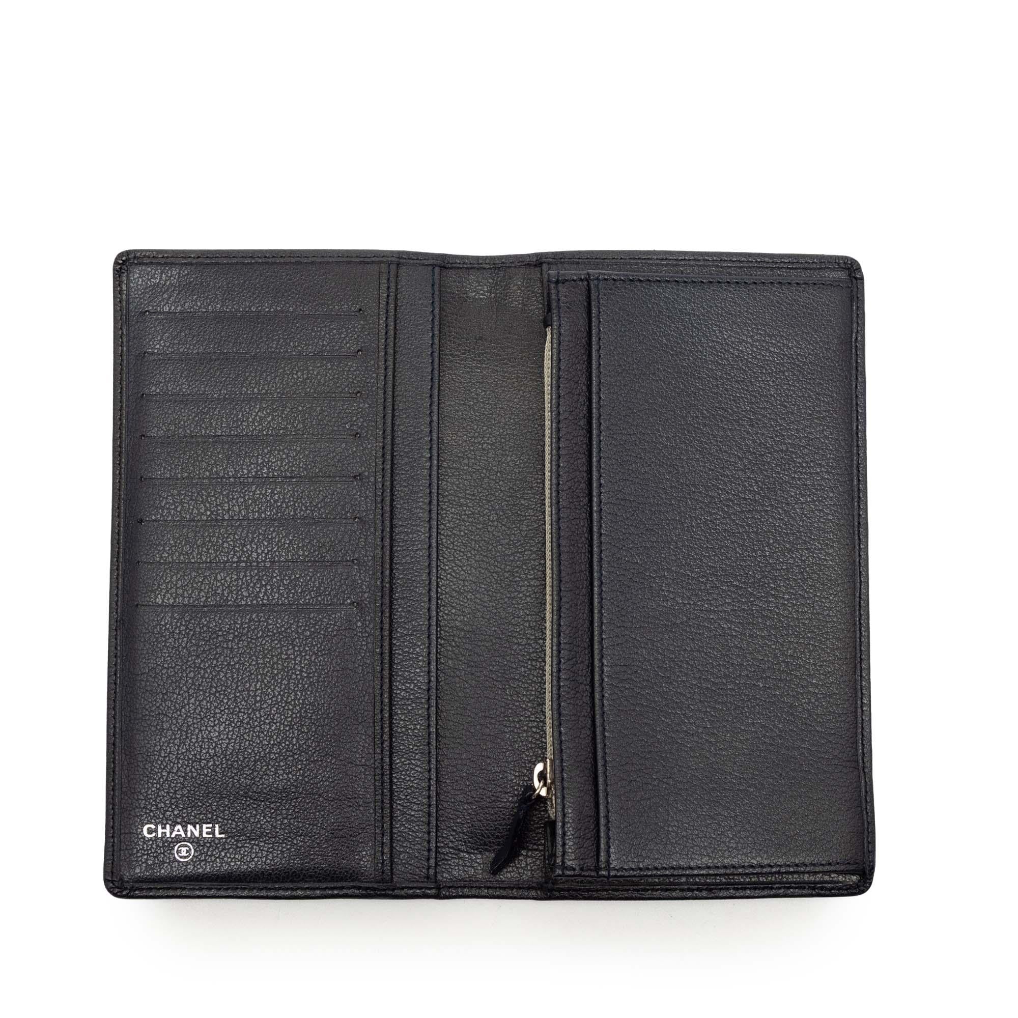 Chanel CC Calfskin Camellia Long Wallet