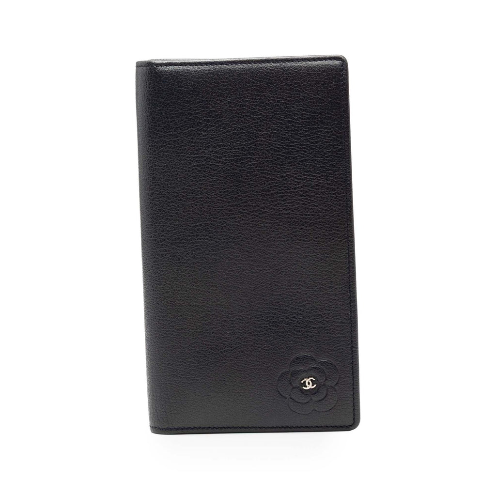Chanel CC Calfskin Camellia Long Wallet