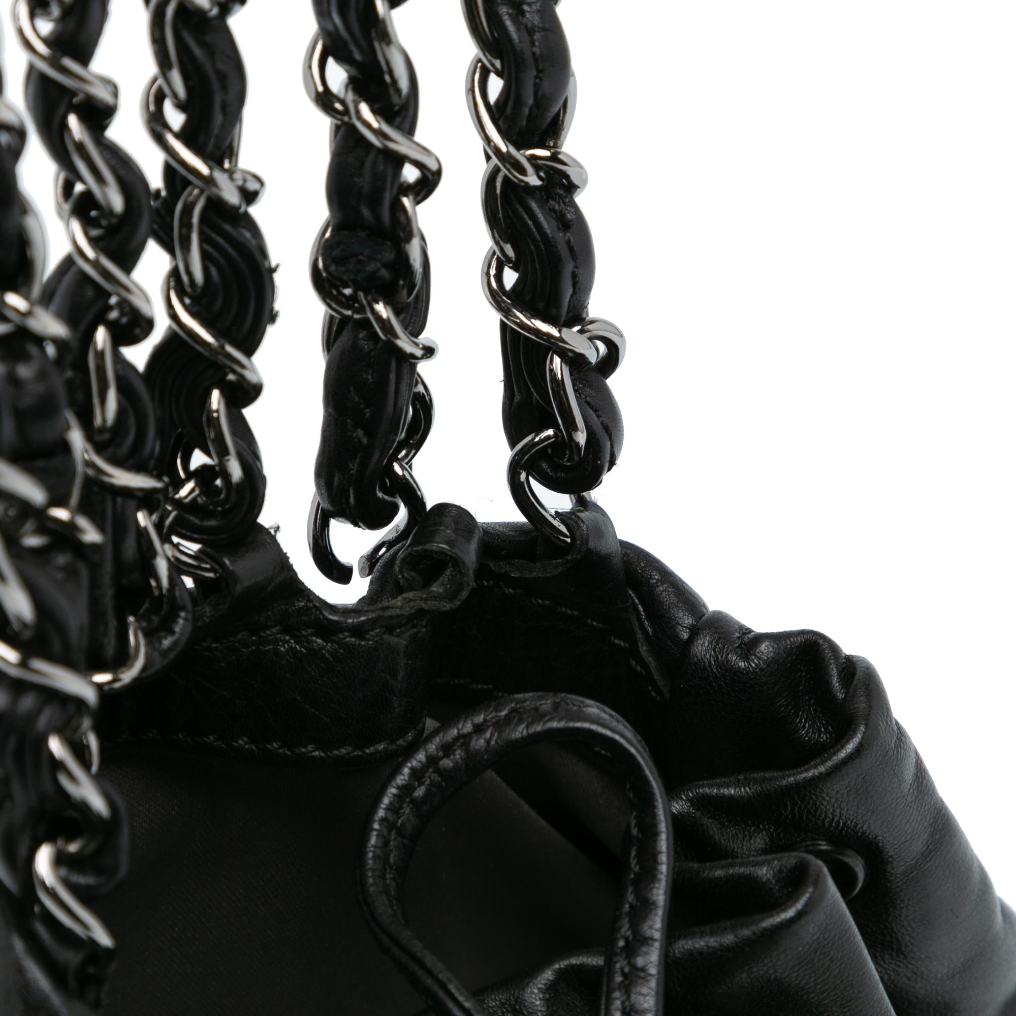 Chanel CC Calfskin Dual Twin Chain Handbag
