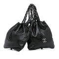 Chanel CC Calfskin Dual Twin Chain Handbag