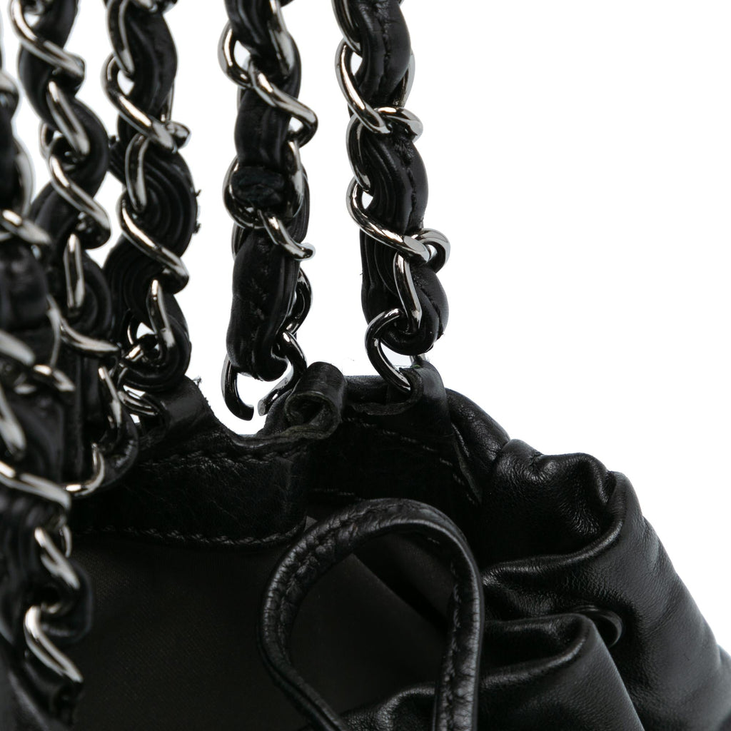 Chanel CC Calfskin Dual Twin Chain Handbag