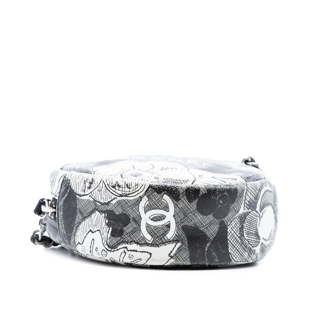 Chanel CC Calfskin Floral Round Clutch on Chain