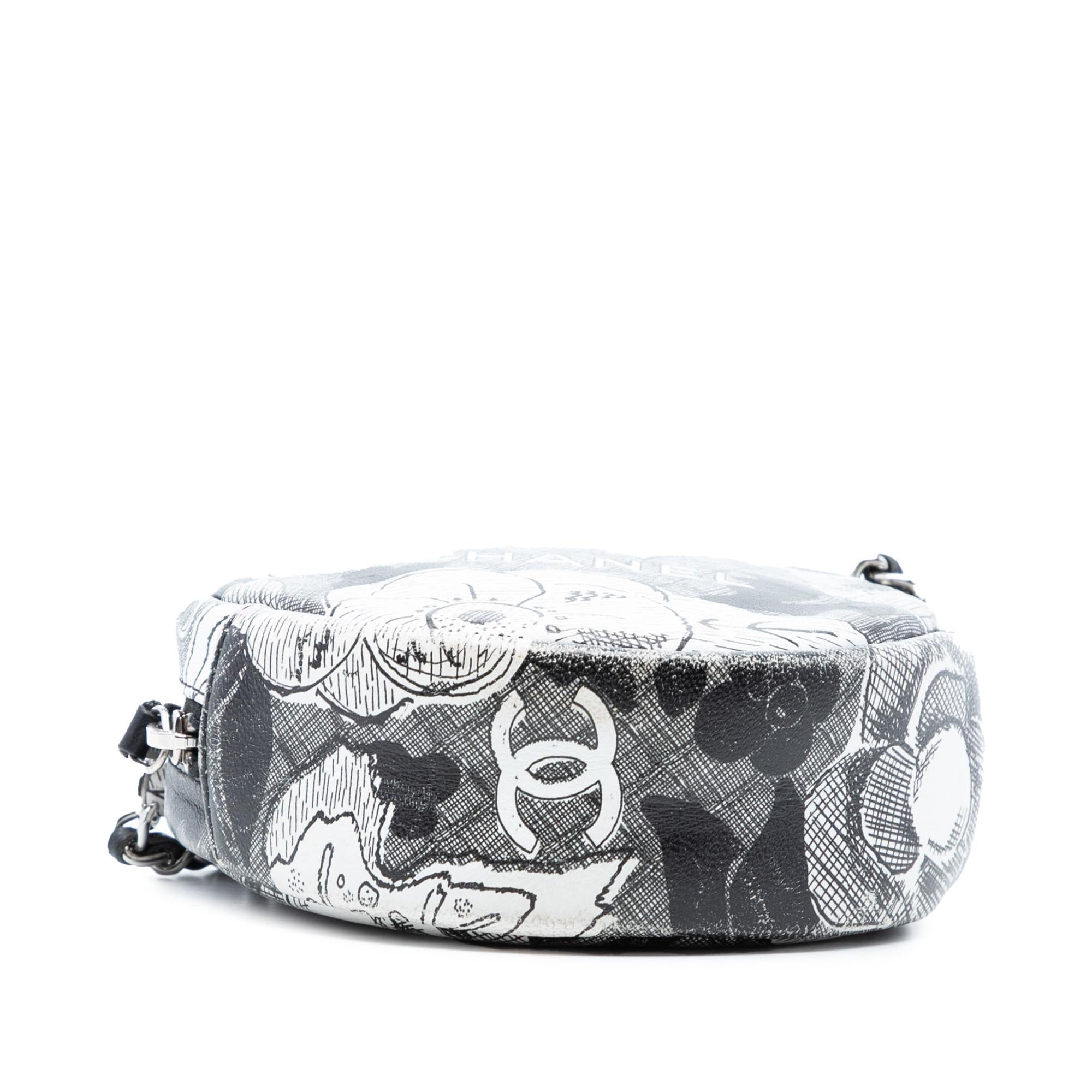 Chanel CC Calfskin Floral Round Clutch on Chain