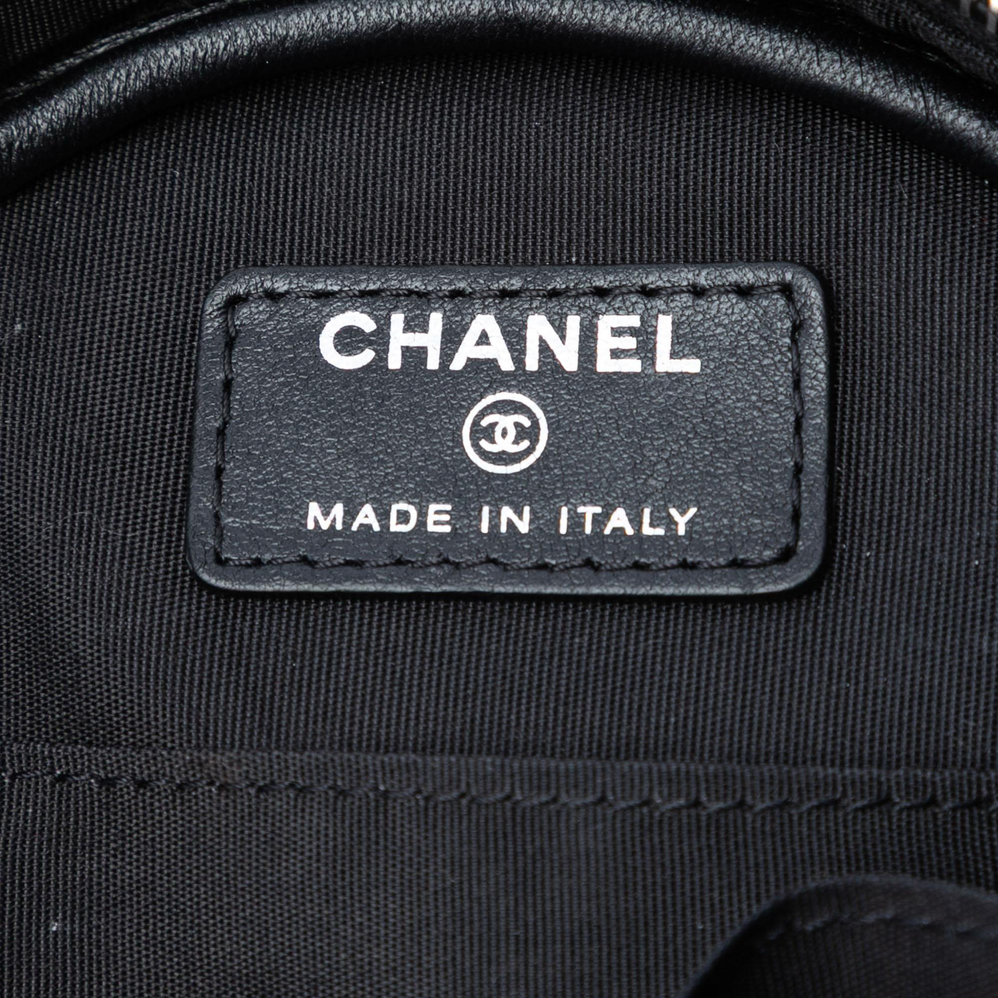 Chanel CC Calfskin Floral Round Clutch on Chain