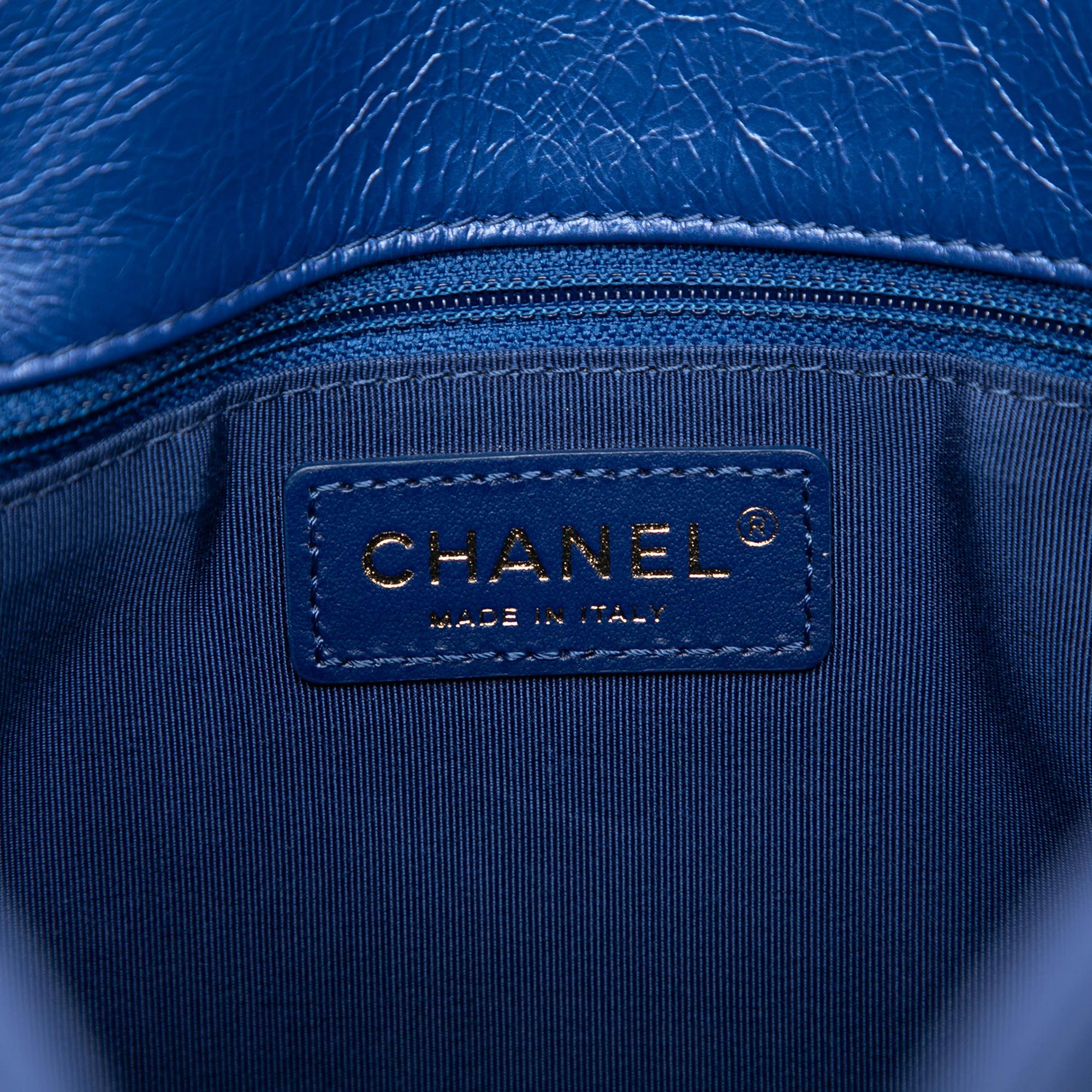 Chanel CC Calfskin Front Zip Drawstring Chain Tote