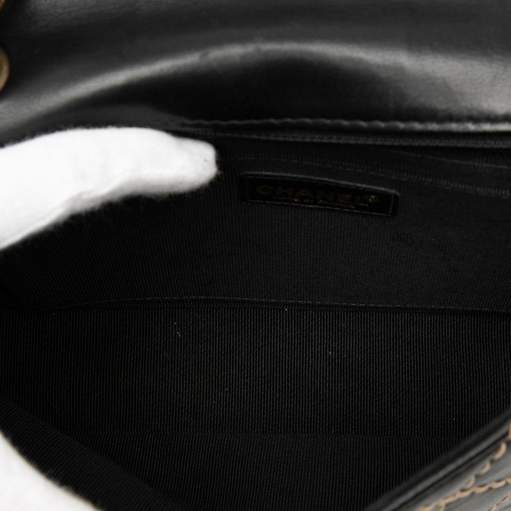 Chanel CC Calfskin Wild Stitch Flap