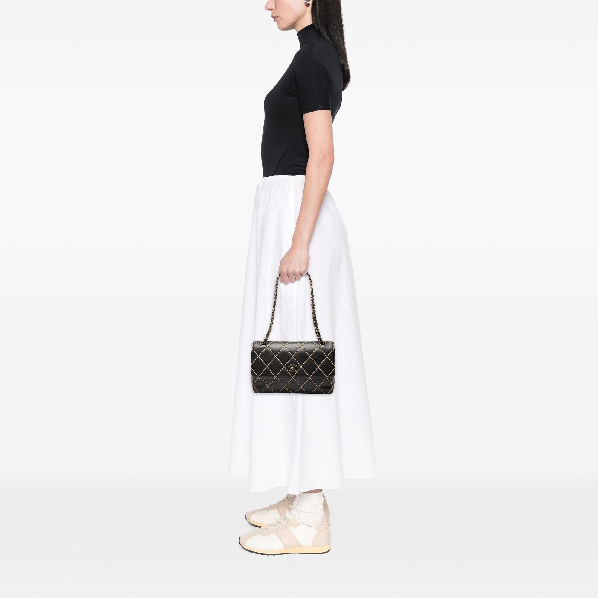 Chanel CC Calfskin Wild Stitch Flap