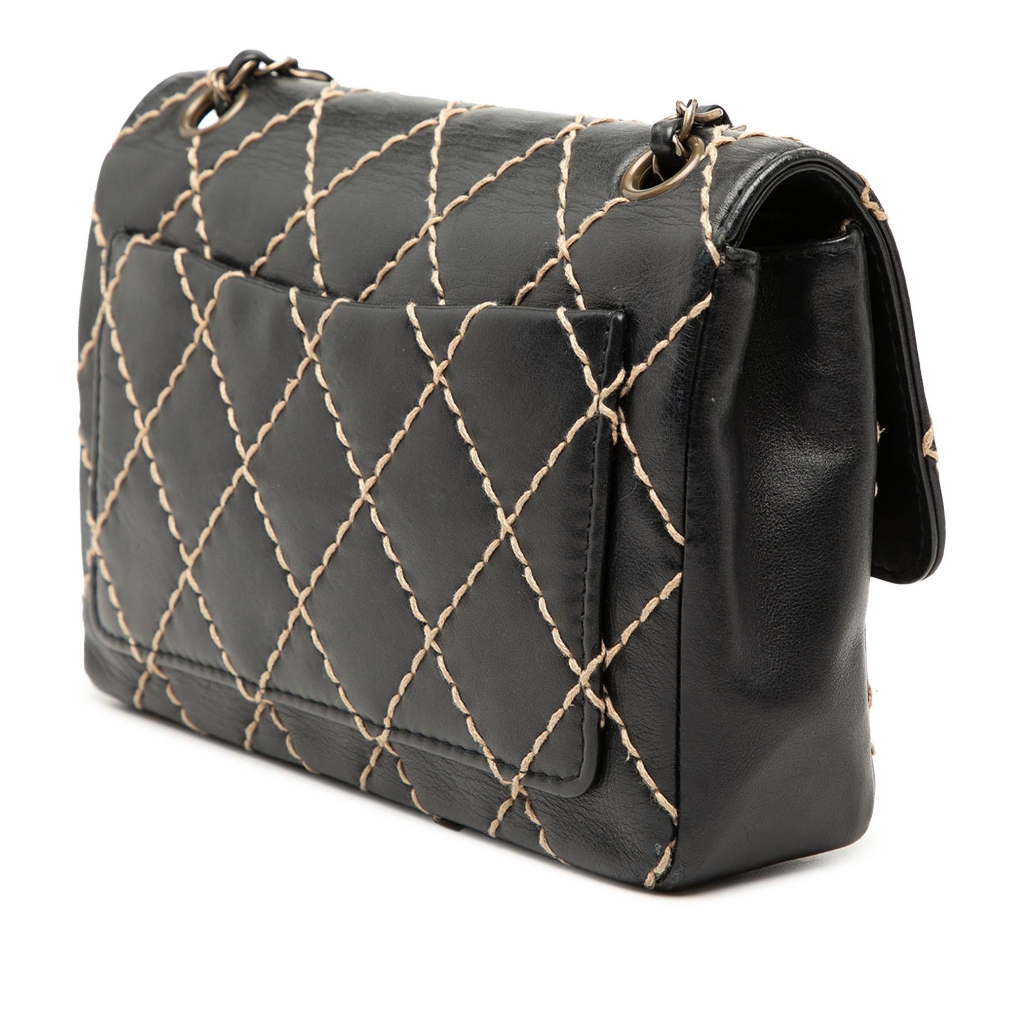 Chanel CC Calfskin Wild Stitch Flap