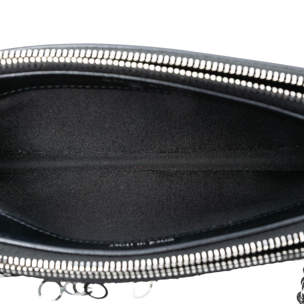 Chanel CC Calfskin and Sequin Double Zip Wallet on Chain