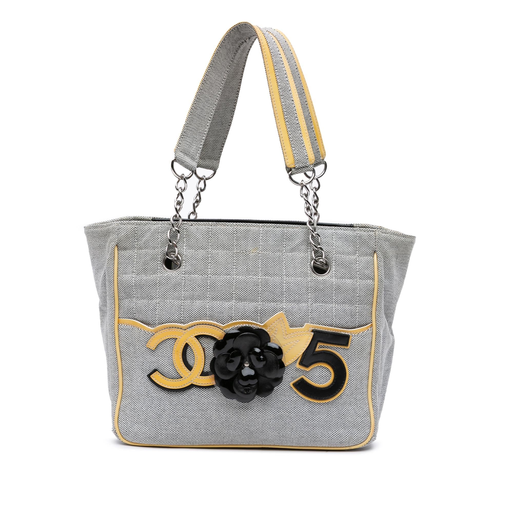 Chanel CC Camellia No. 5 Choco Bar Canvas Tote