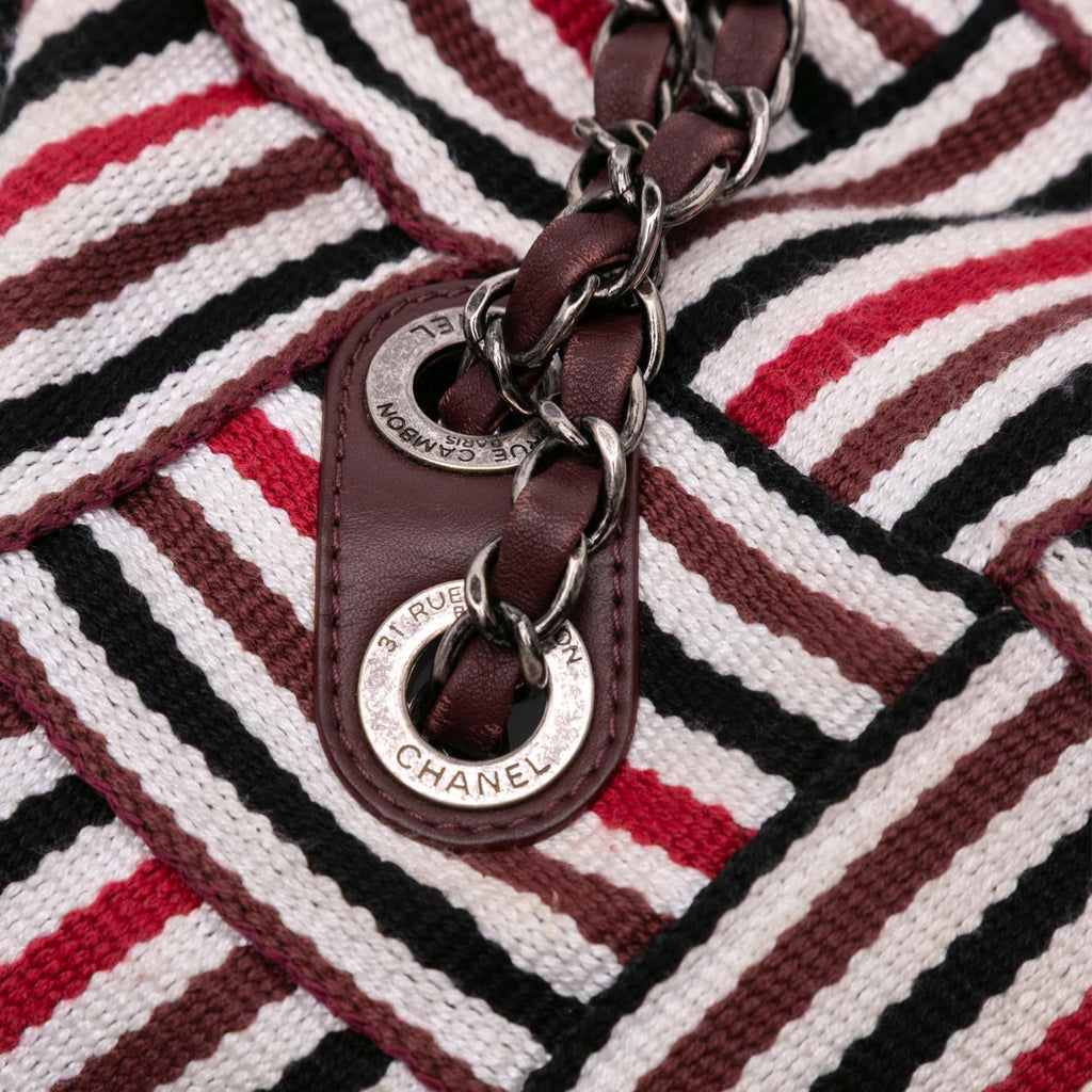 Chanel CC Canvas Stripe Flap