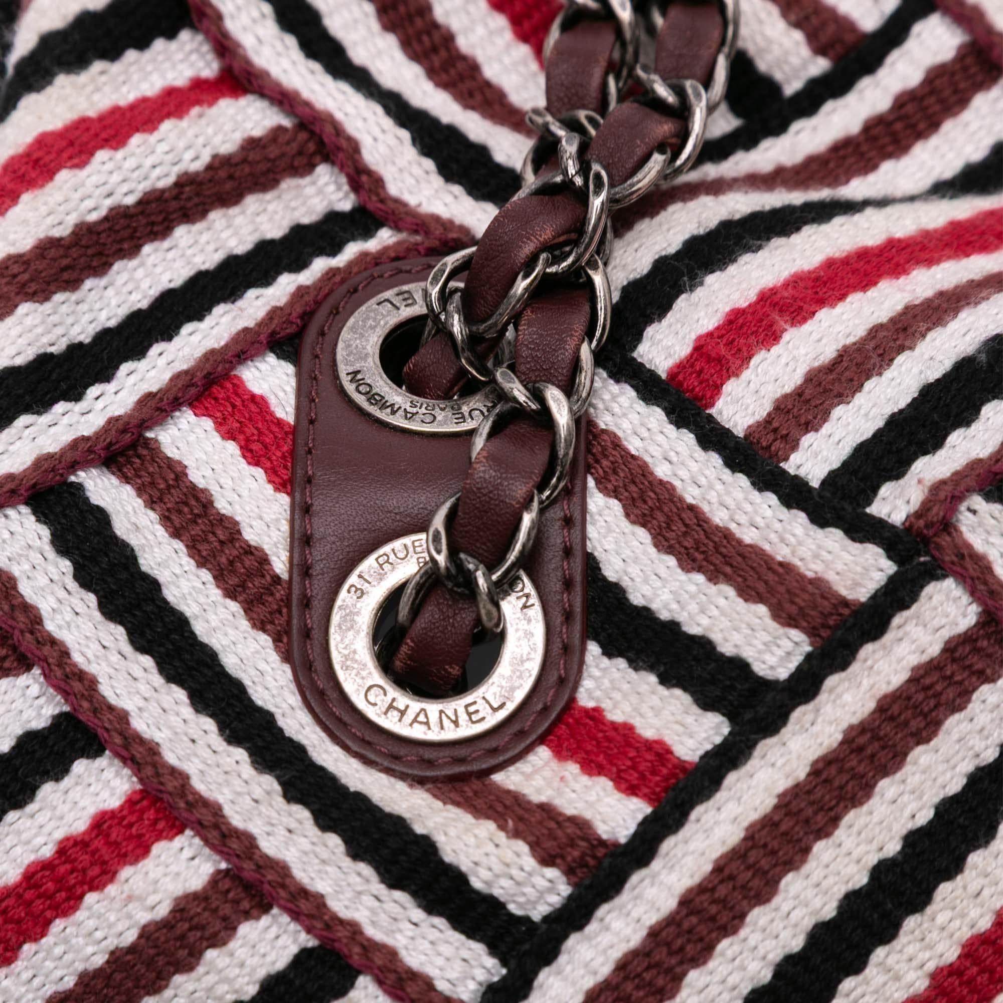 Chanel CC Canvas Stripe Flap