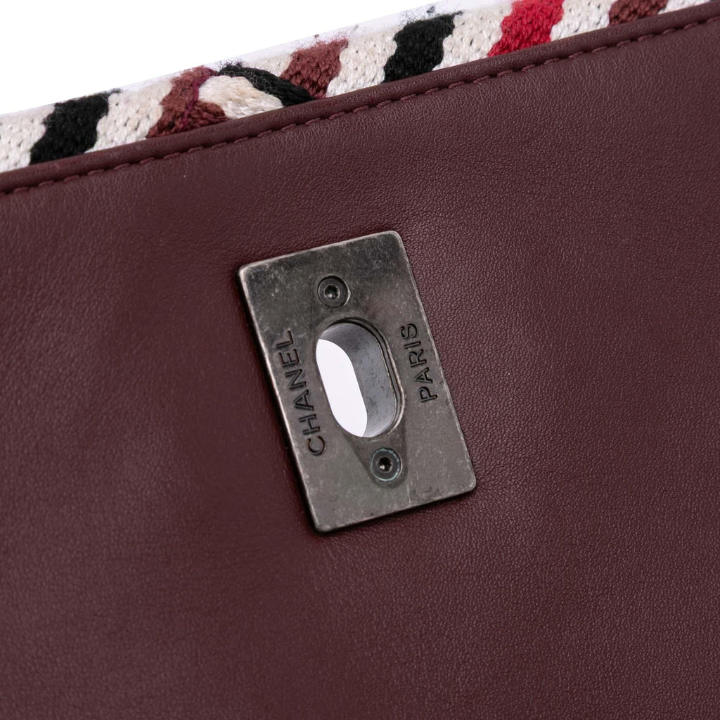 Chanel CC Canvas Stripe Flap