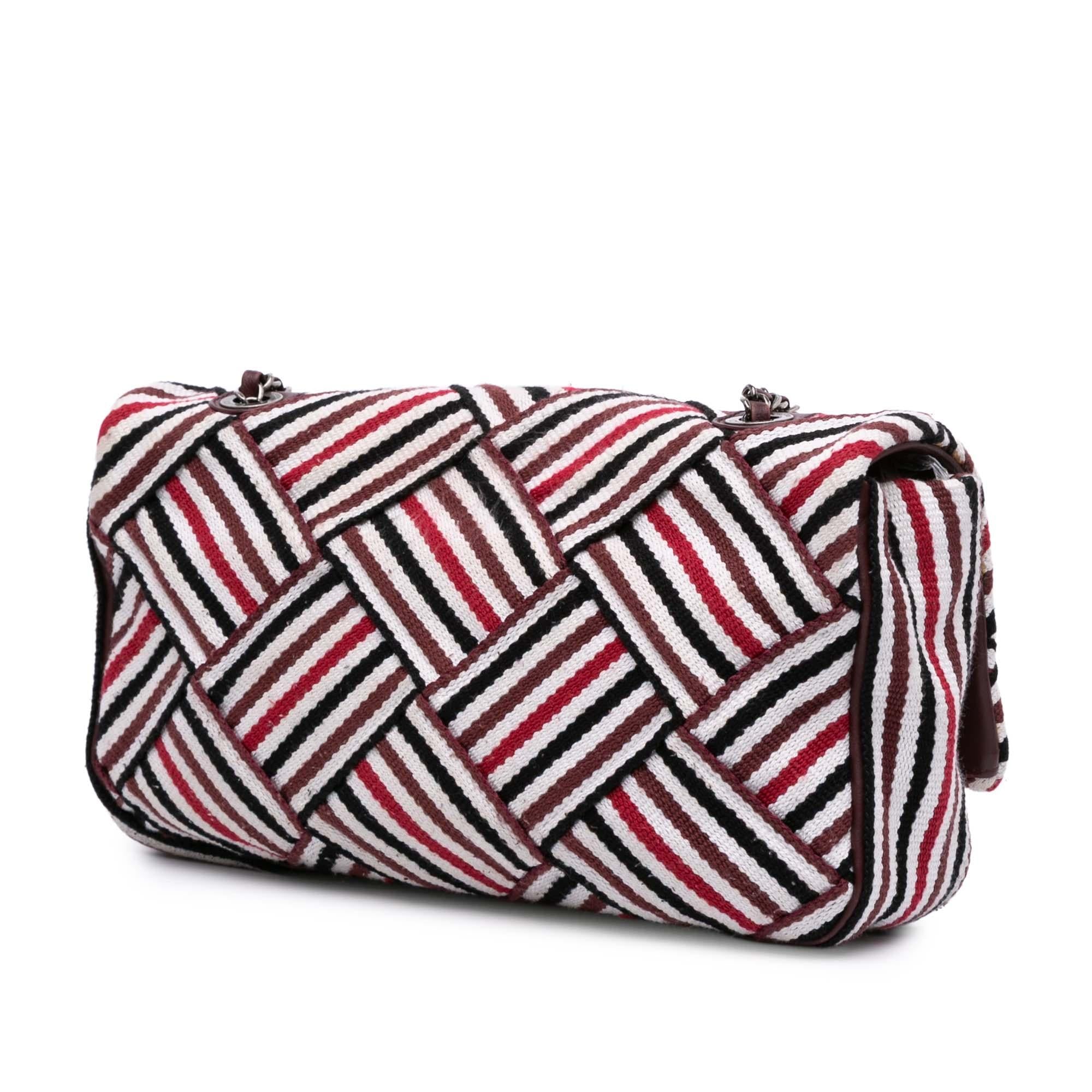 Chanel CC Canvas Stripe Flap