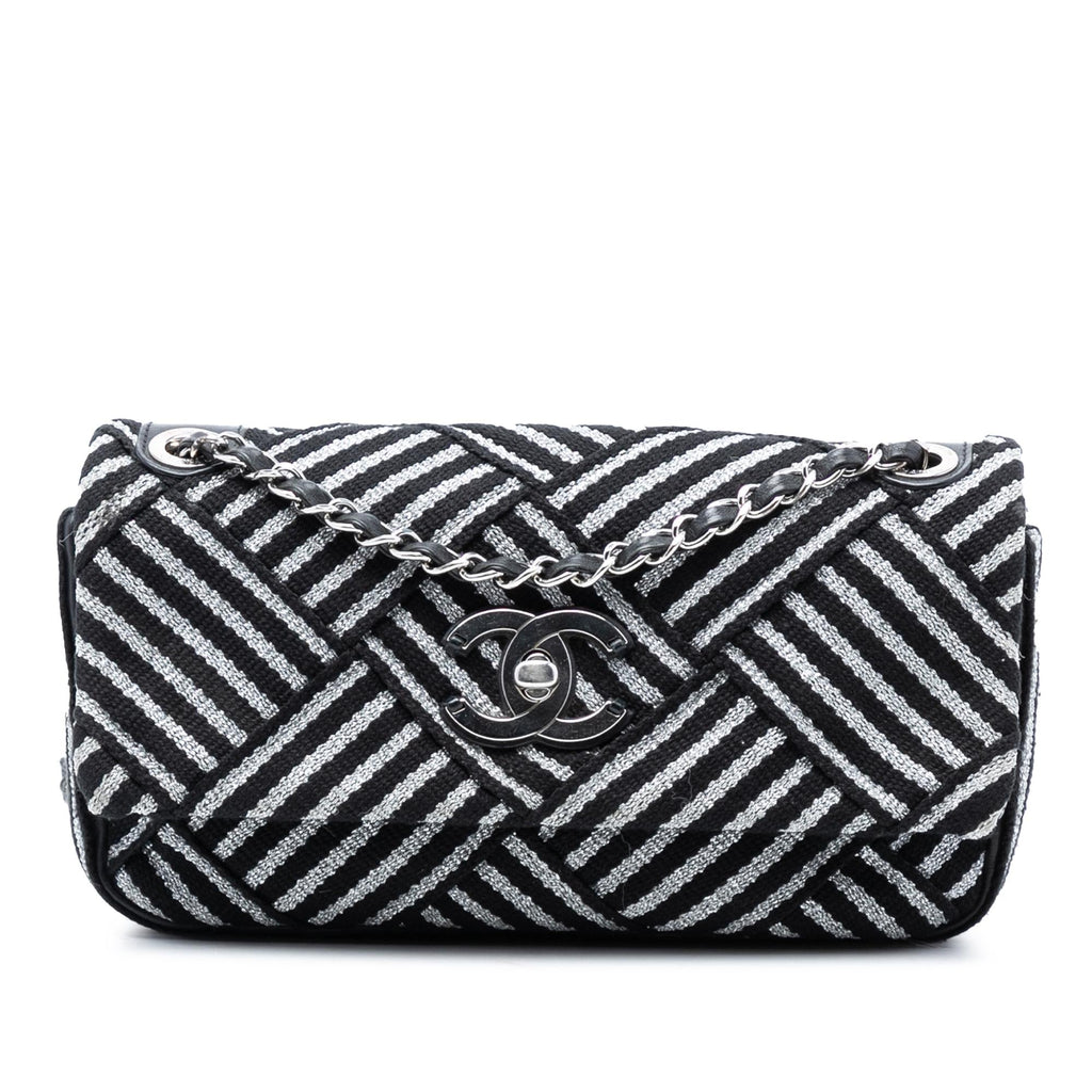 Chanel CC Canvas Stripe Flap