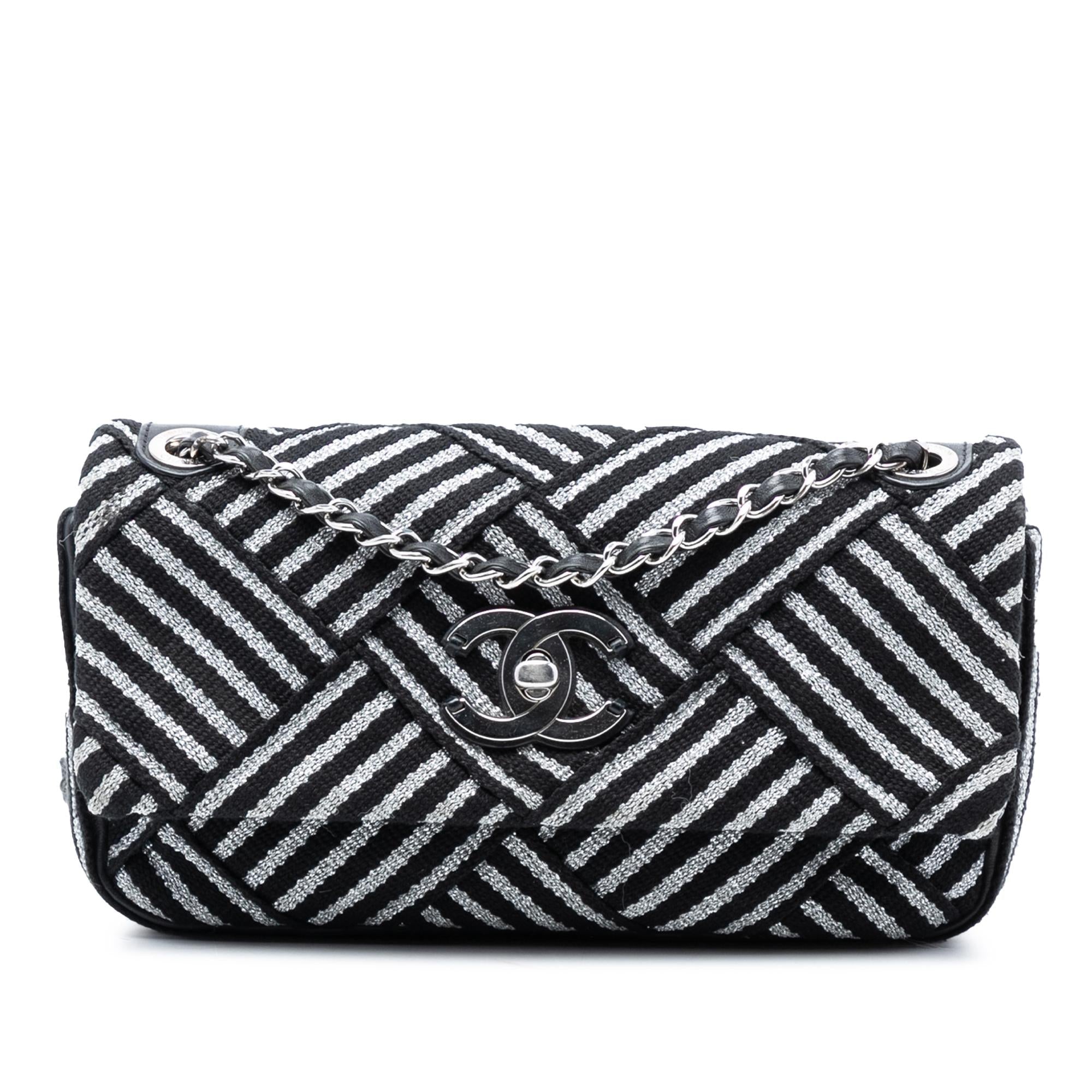 Chanel CC Canvas Stripe Flap