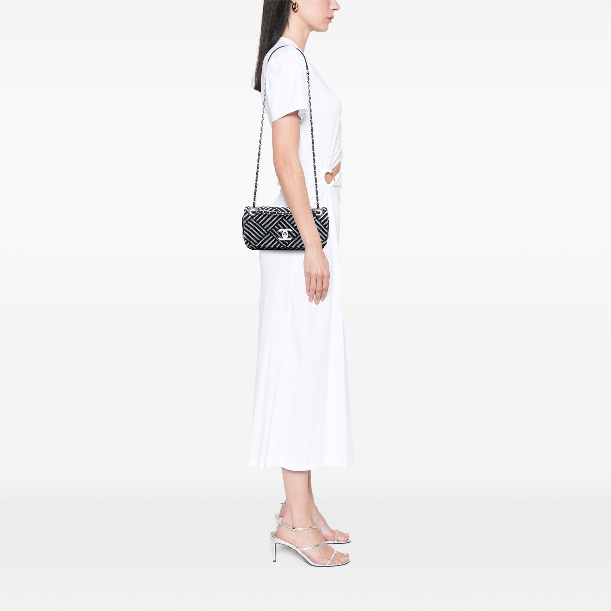 Chanel CC Canvas Stripe Flap