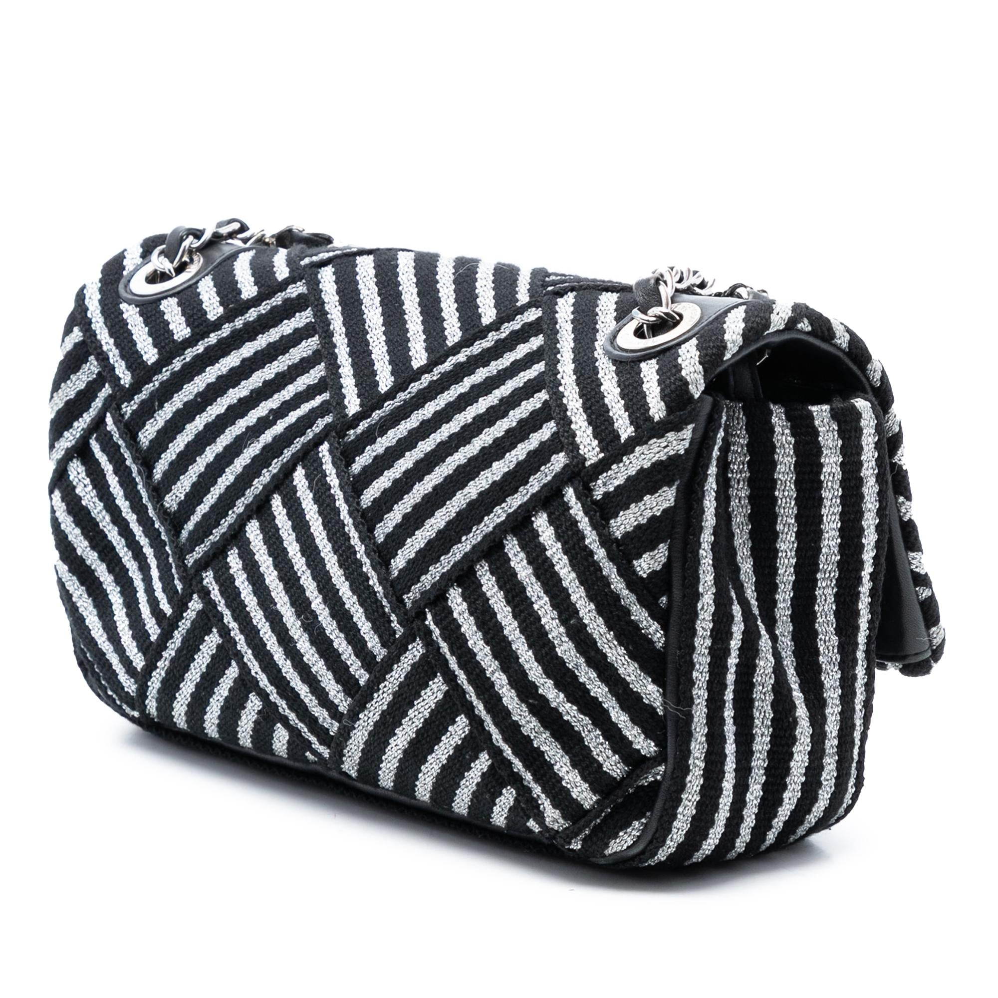 Chanel CC Canvas Stripe Flap