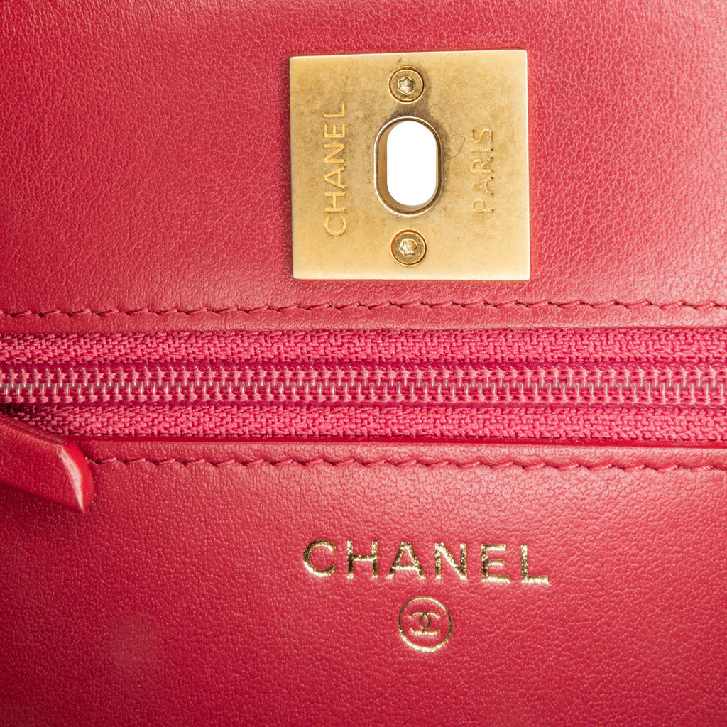 Chanel CC Caviar Braided Trim Wallet On Chain (SHG-F9vaqu)